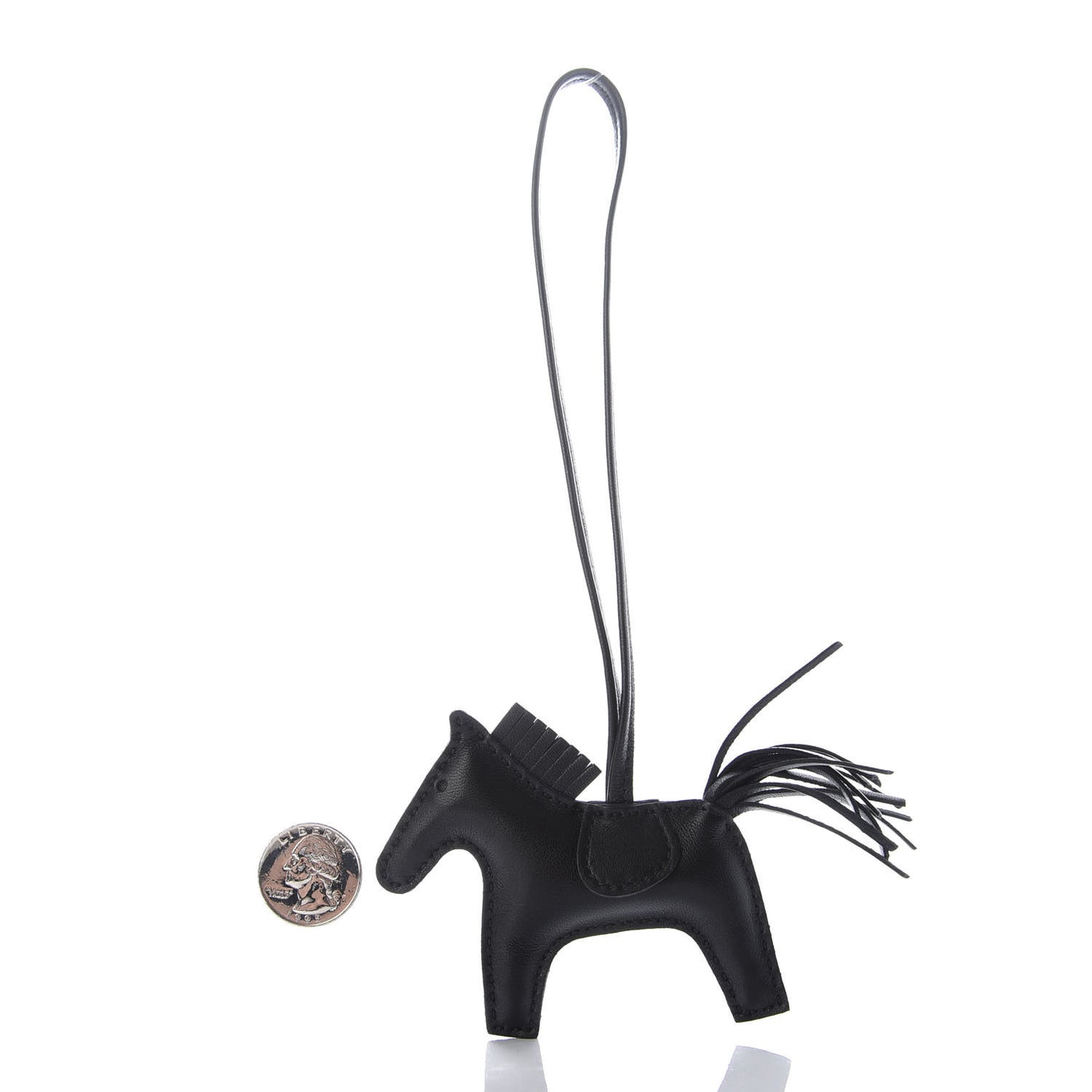 Milo Lambskin Grigri Rodeo Horse Bag Charm PM So Black