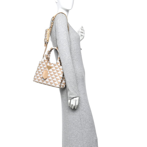 Jacquard Triangolo Symbole Embroidered Tote Corda Talco