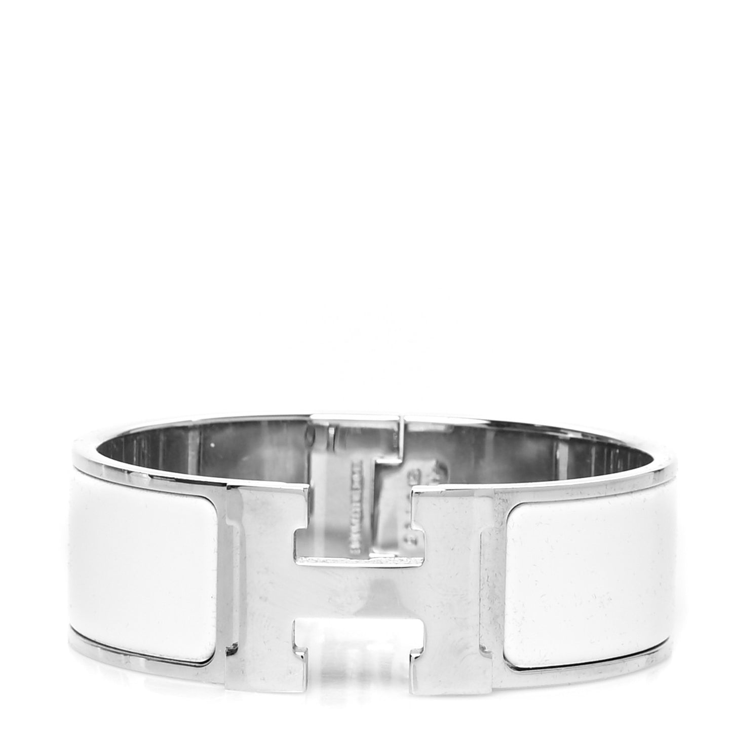 Enamel Wide Clic Clac H Bracelet PM White
