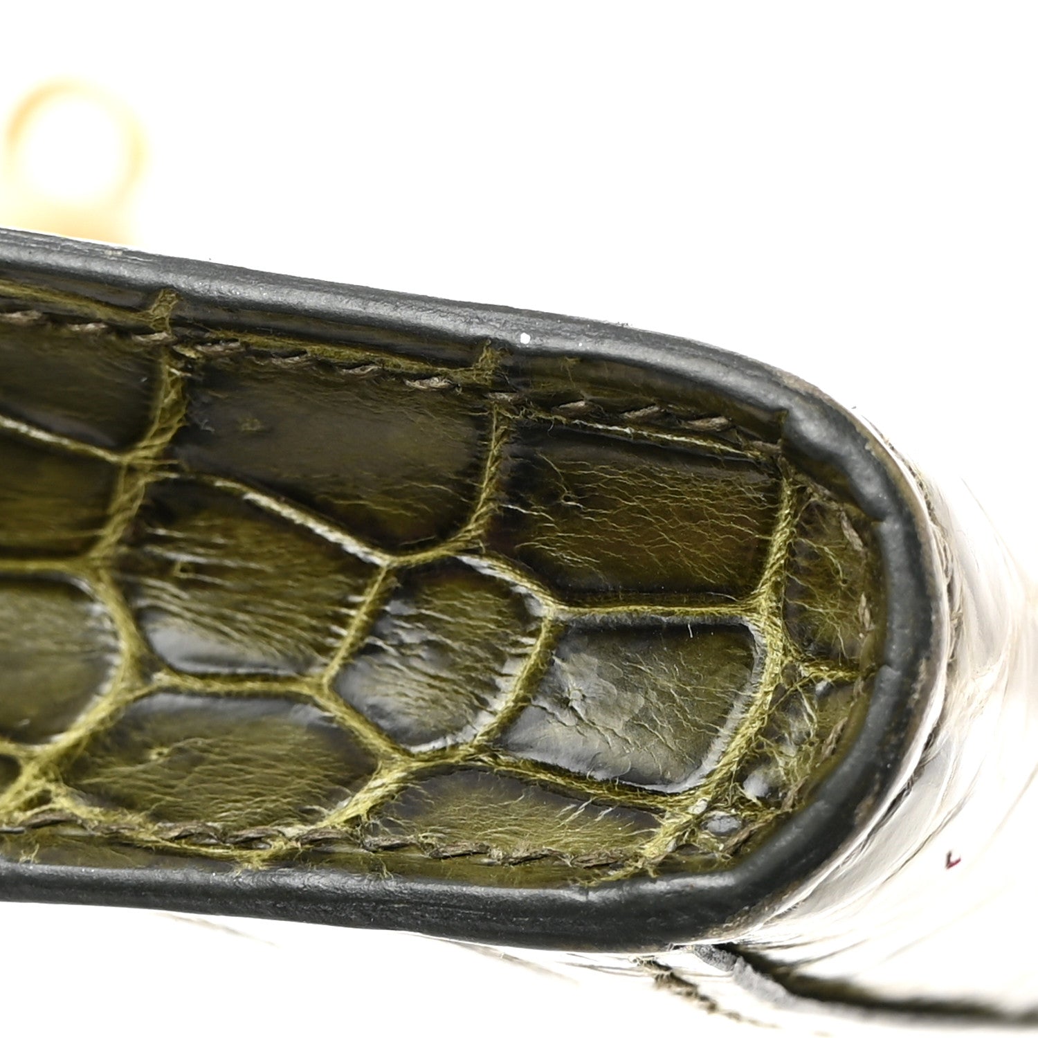 Hermes Shiny Niloticus Crocodile Kelly Cut Pochette Vert Veronese 9 of 15