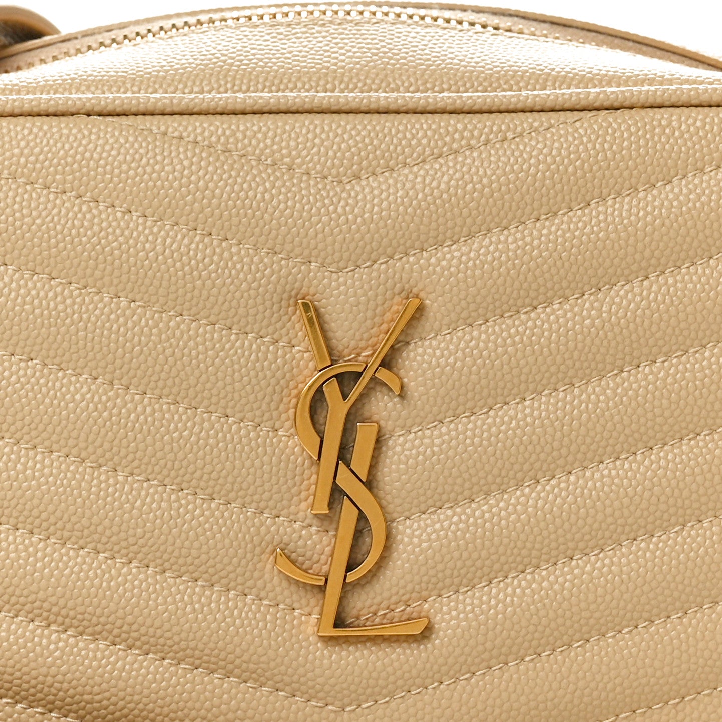 Grain De Poudre Matelasse Monogram Mini Lou Camera Bag Dark Beige