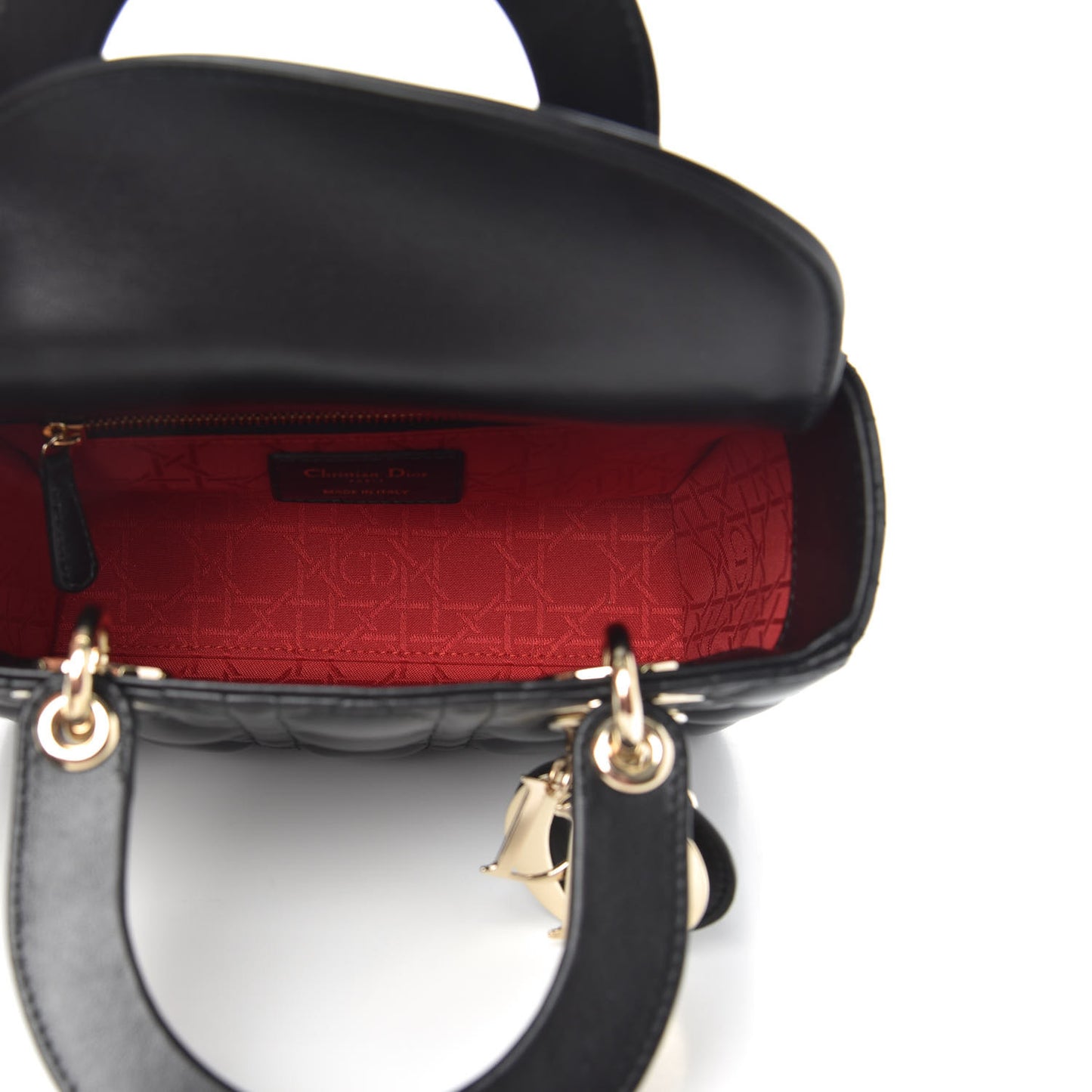 Lambskin Cannage Small Lucky Badges My Lady Dior Black