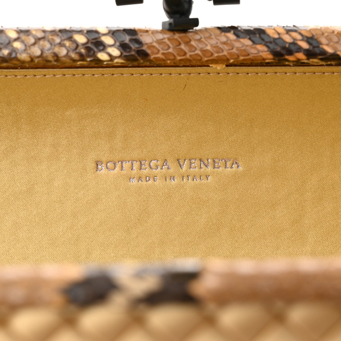 Satin Intreccio Impero Ayers Stretch Knot Clutch Camel