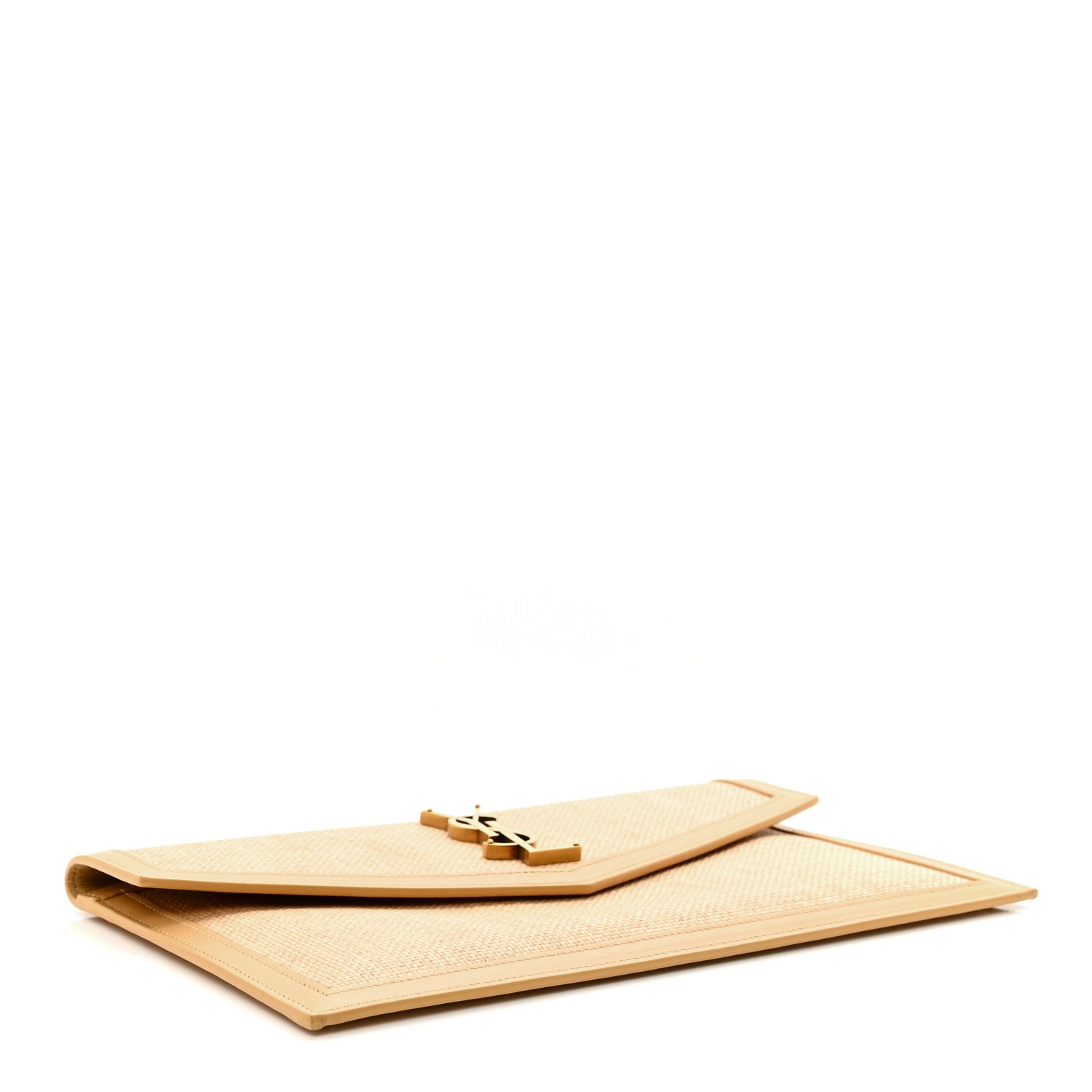 Saint Laurent Micro Raffia Uptown Pouch Natural Hay Blush 4 of 7