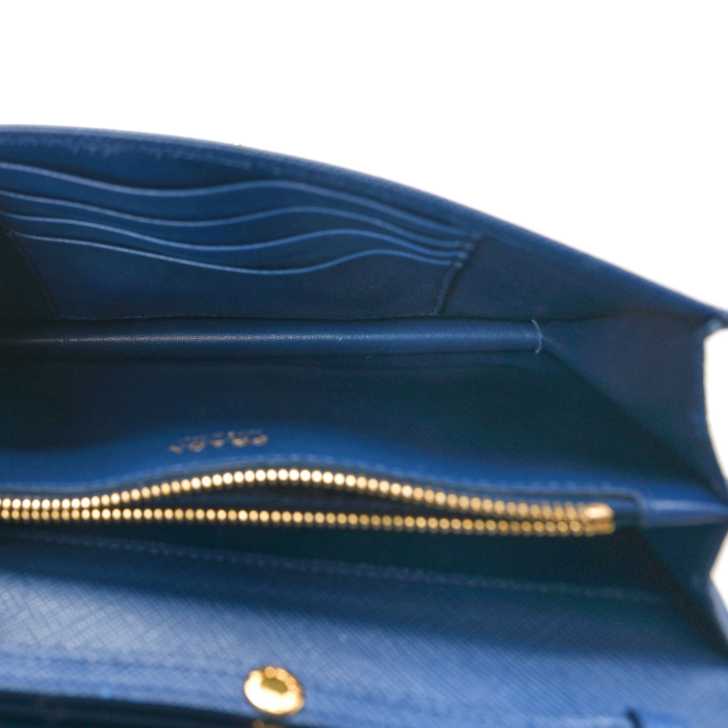 Saffiano Lux Chain Wallet Bluette