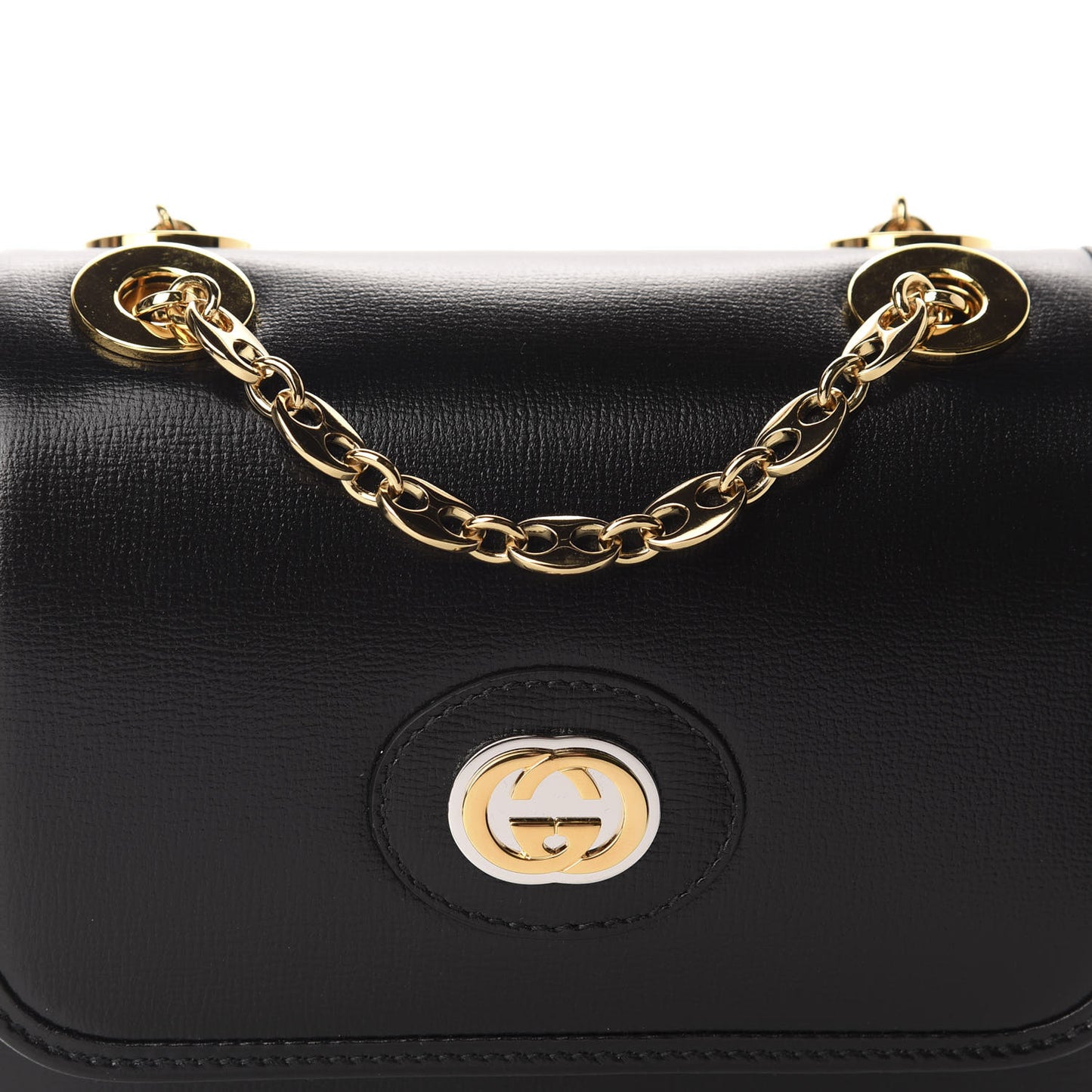 Azalea Calfskin Mini Marina Chain Shoulder Bag Black