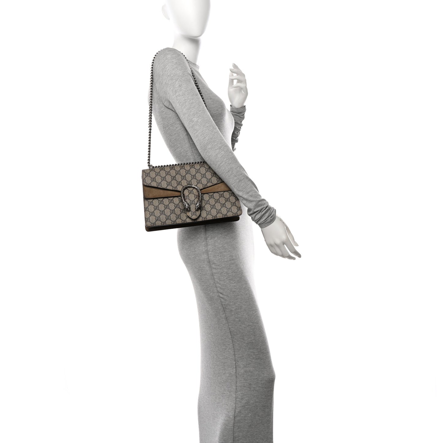 GG Supreme Monogram Small Dionysus Shoulder Bag Taupe