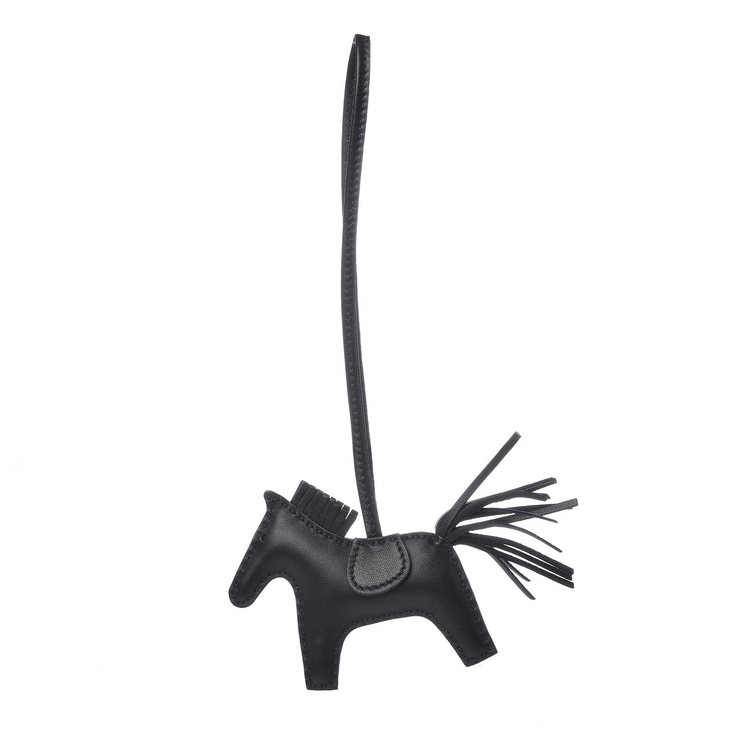 Milo Lambskin Grigri Rodeo Horse Bag Charm PM So Black
