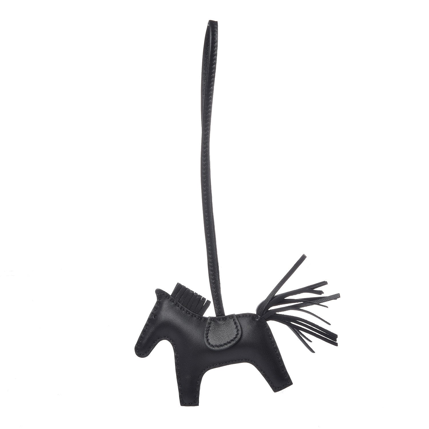 Hermes Milo Lambskin Grigri Rodeo Horse Bag Charm PM So Black 1 of 5