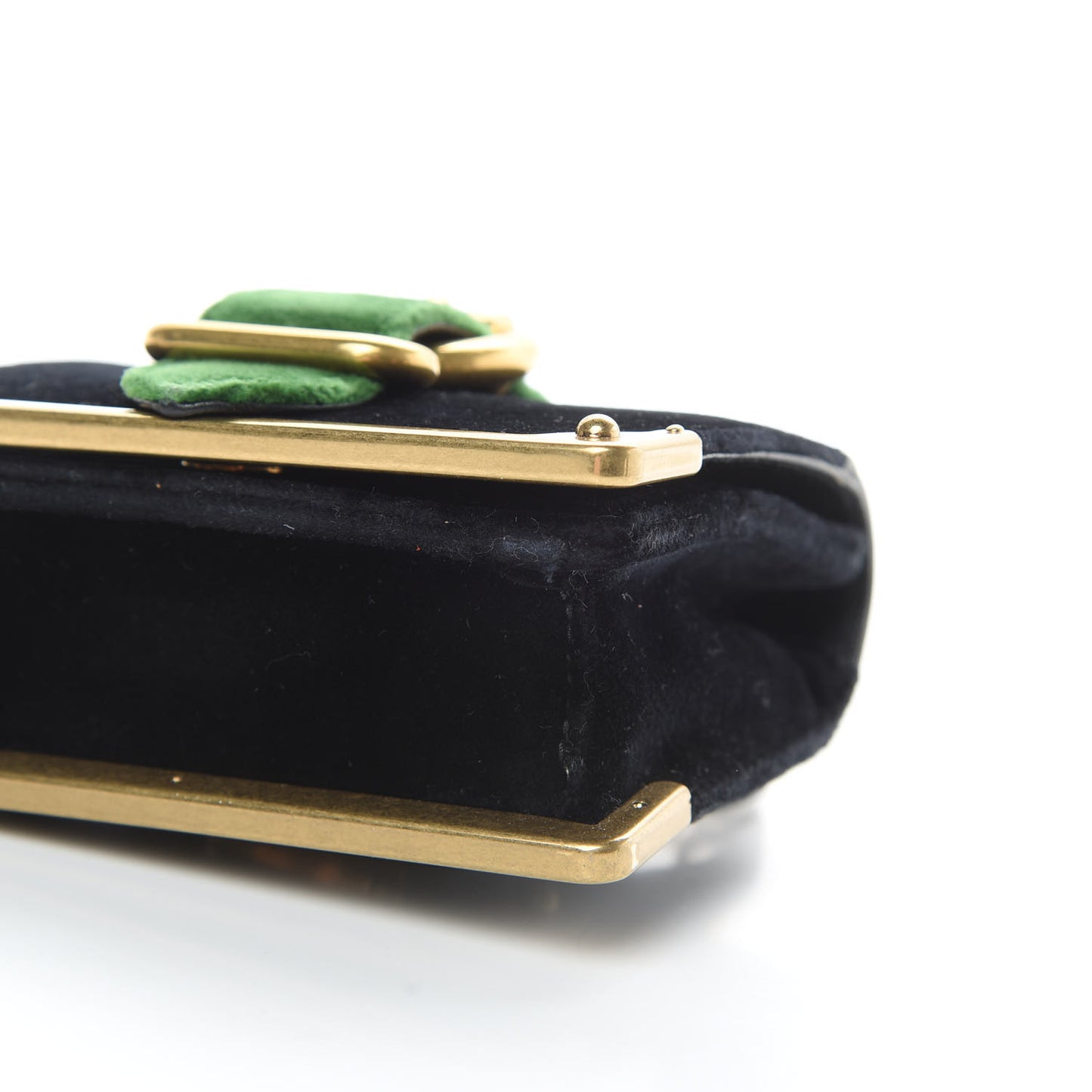 Velvet City Calfskin Micro Cahier Bag Black Alloro