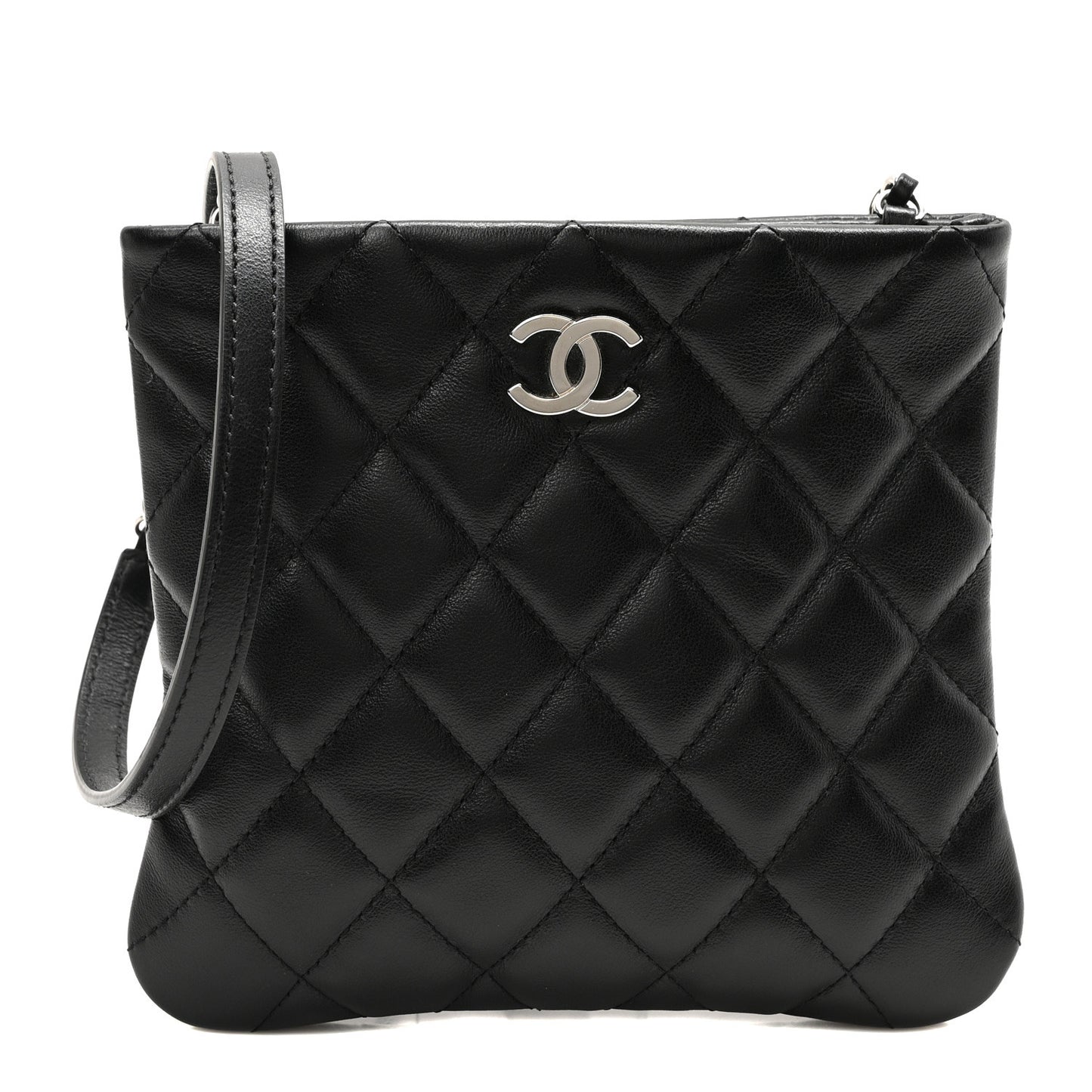Lambskin Quilted Crossbody Bag Black
