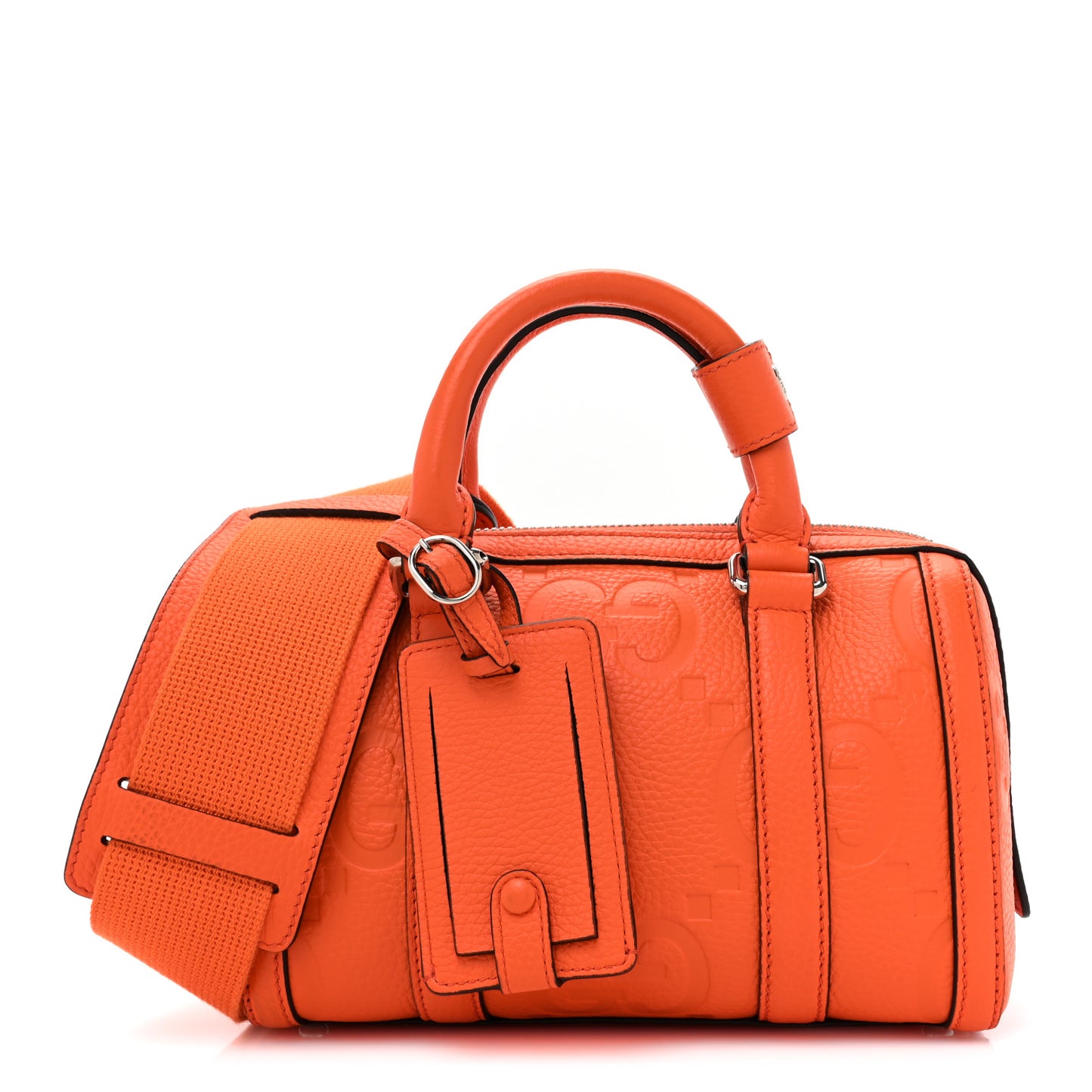 Piuma Calfskin Jumbo GG Embossed Mini Duffle Bag Good Orange