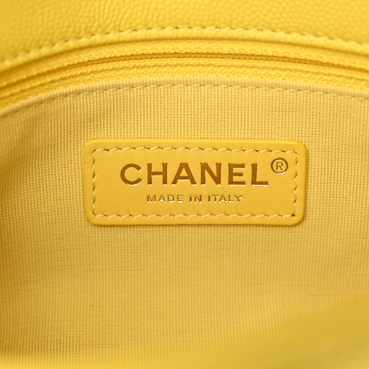 Caviar Quilted Mini CC You Flap Yellow