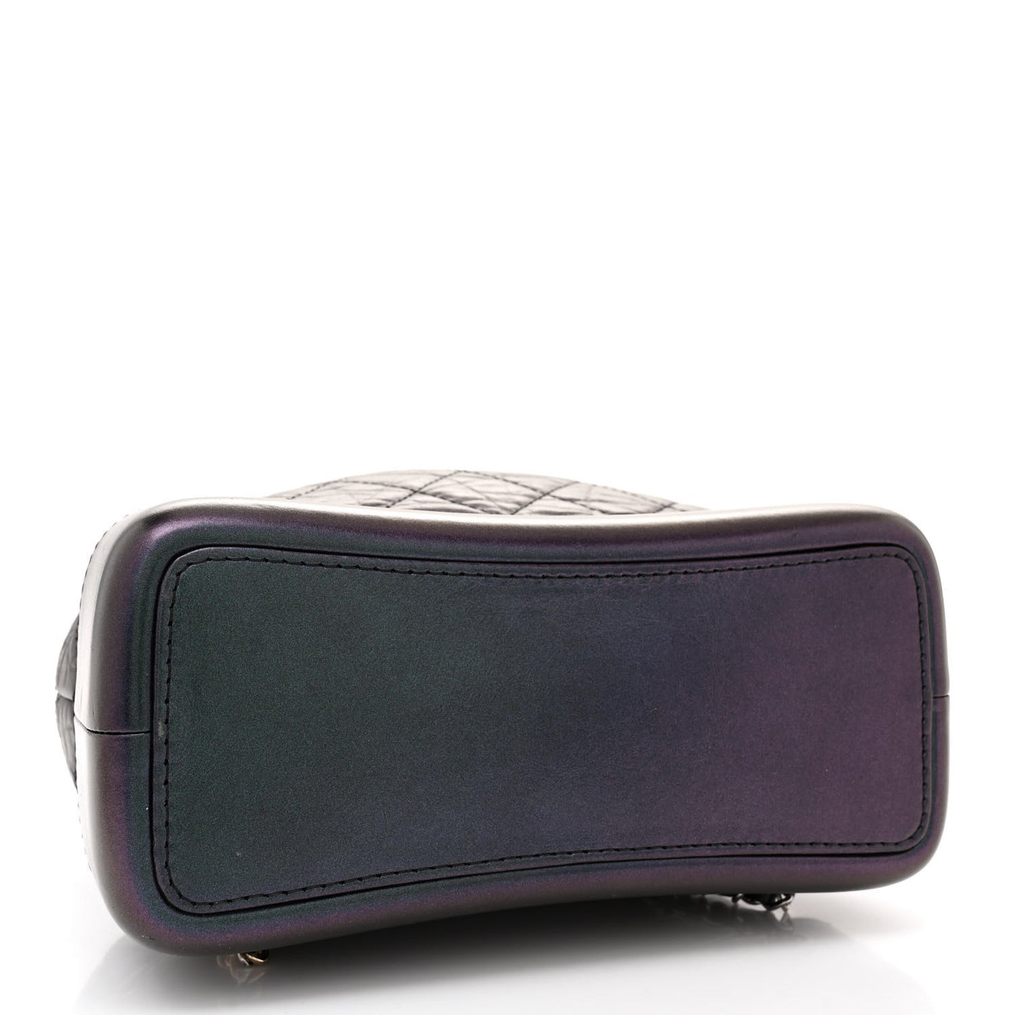 Iridescent Aged Calfskin Quilted Small Gabrielle Backpack Dark Purple