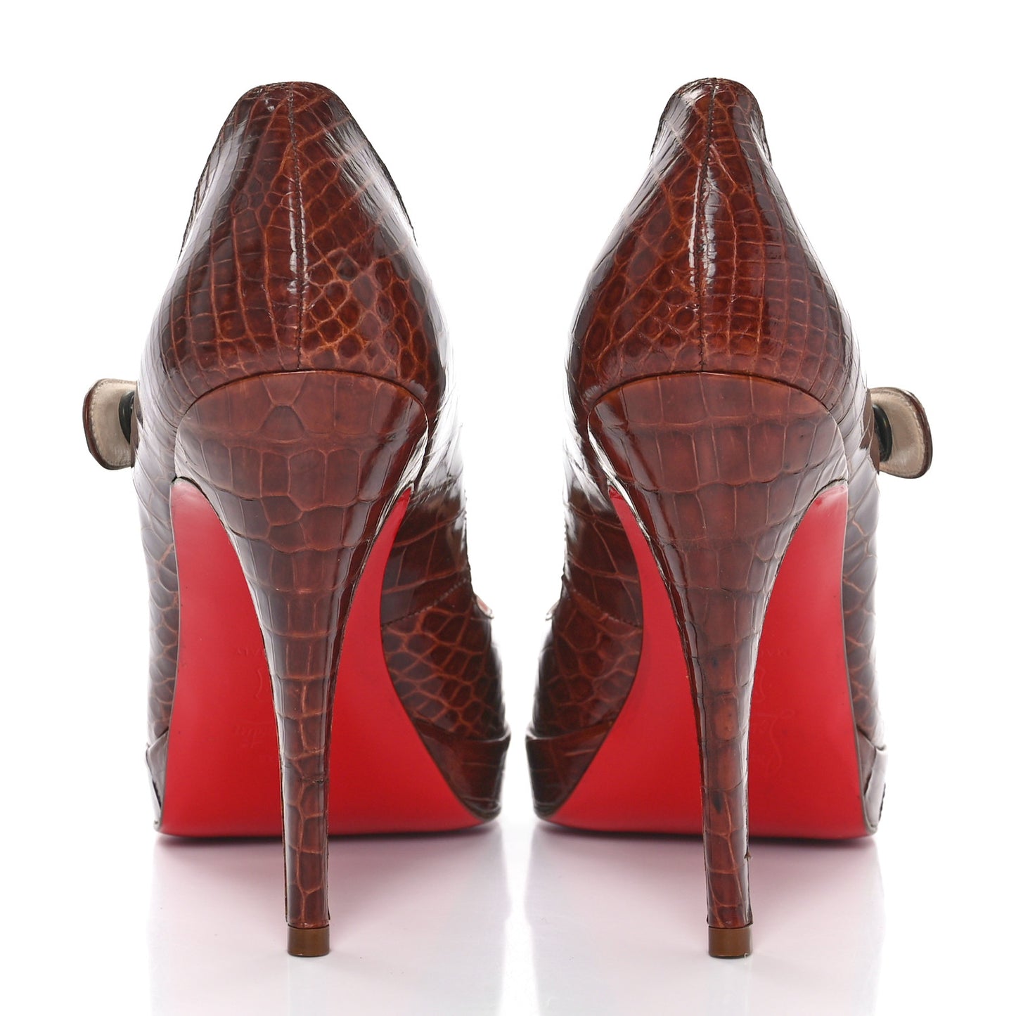Crocodile Embossed Alta Iowa 120 Pumps 39 Brown