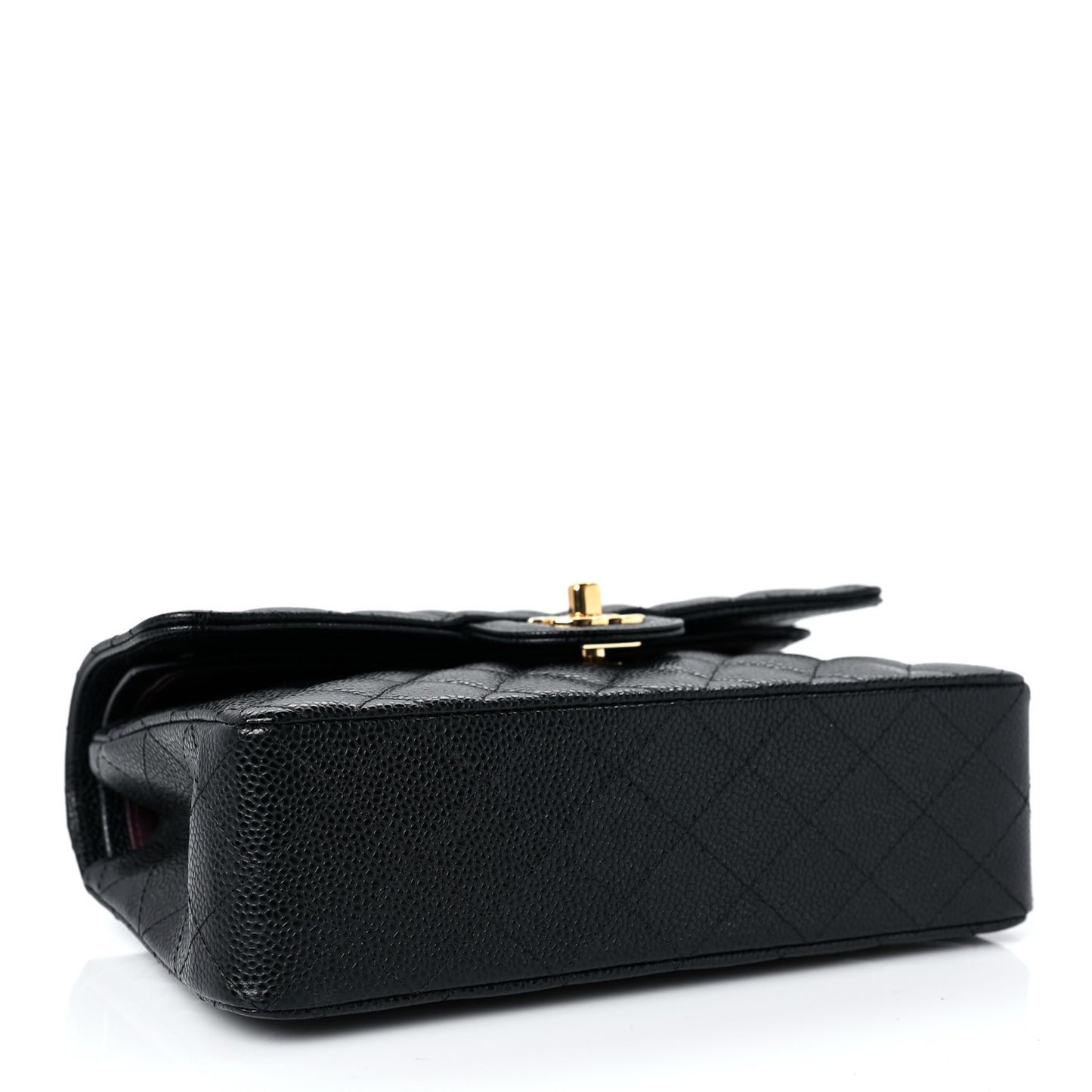 Caviar Quilted Small Double Flap Black