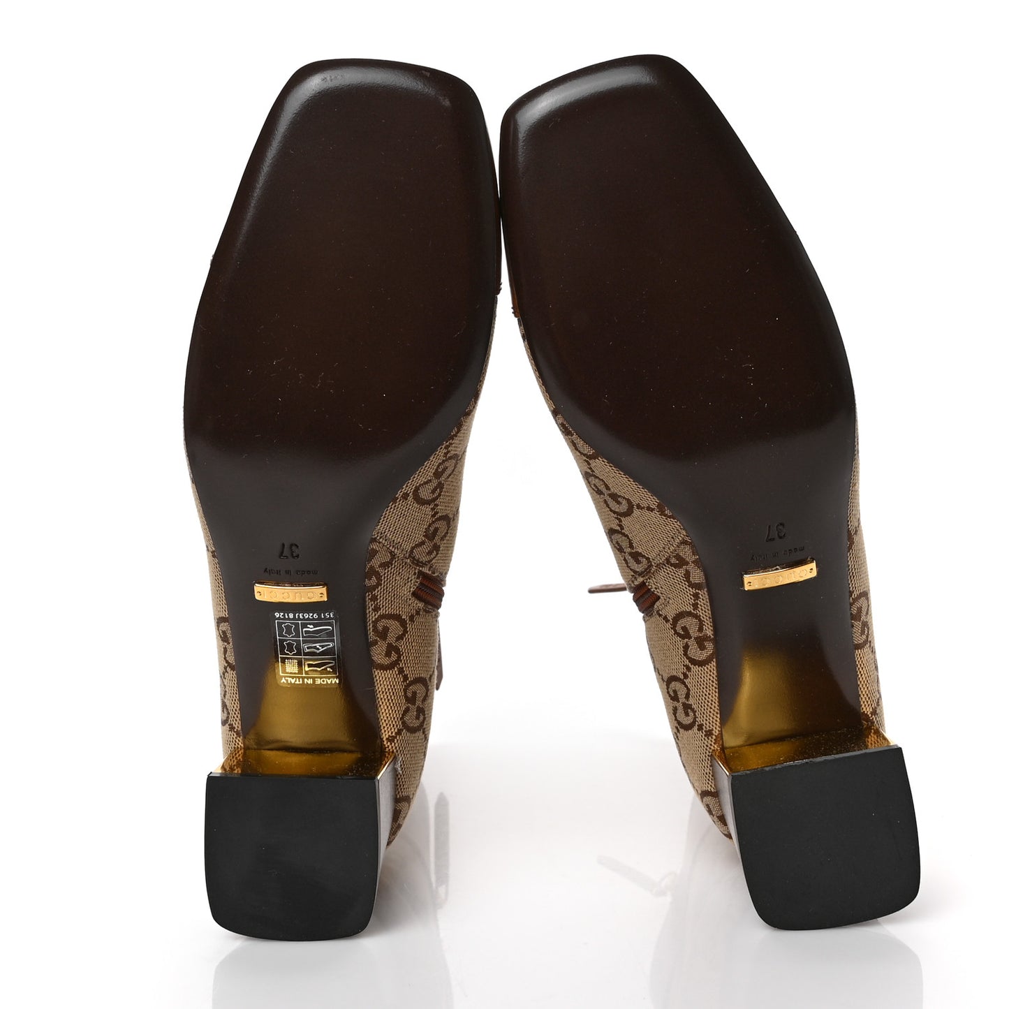 Monogram Cordovan Lux GG Ankle Boots 37 Beige Cuir
