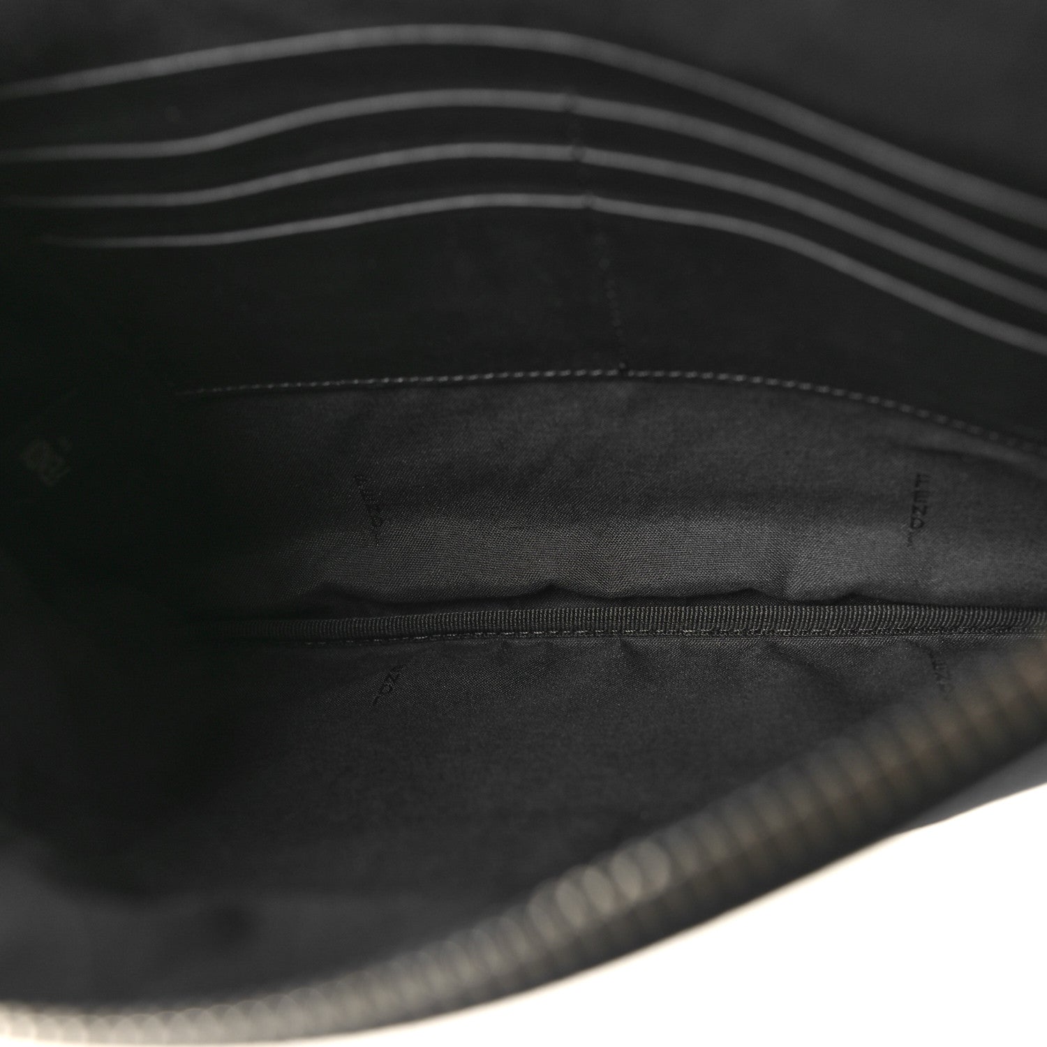 Fendi Cotton Canvas Vitello Grace Light Logo Pouch Black 5 of 8