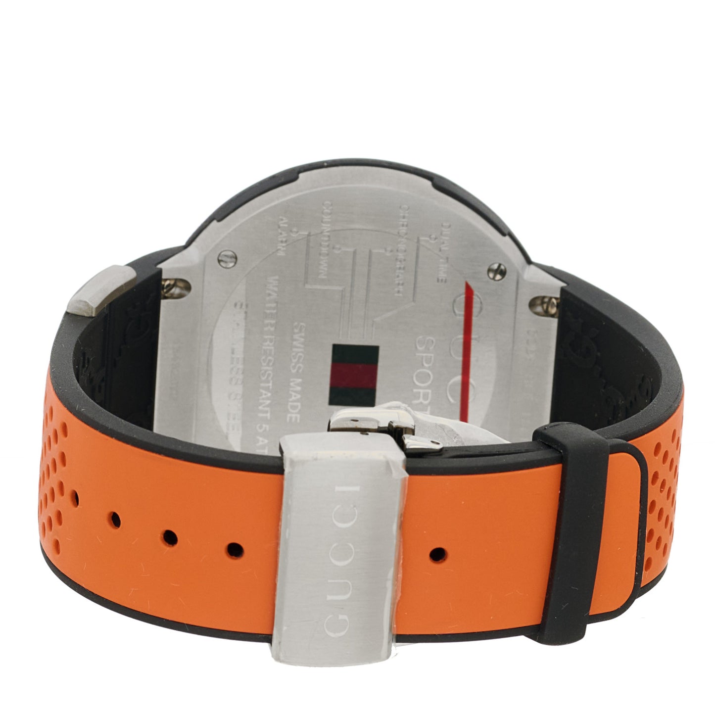 Stainless Steel Rubber 49mm Digital I-Gucci Sport Watch Black