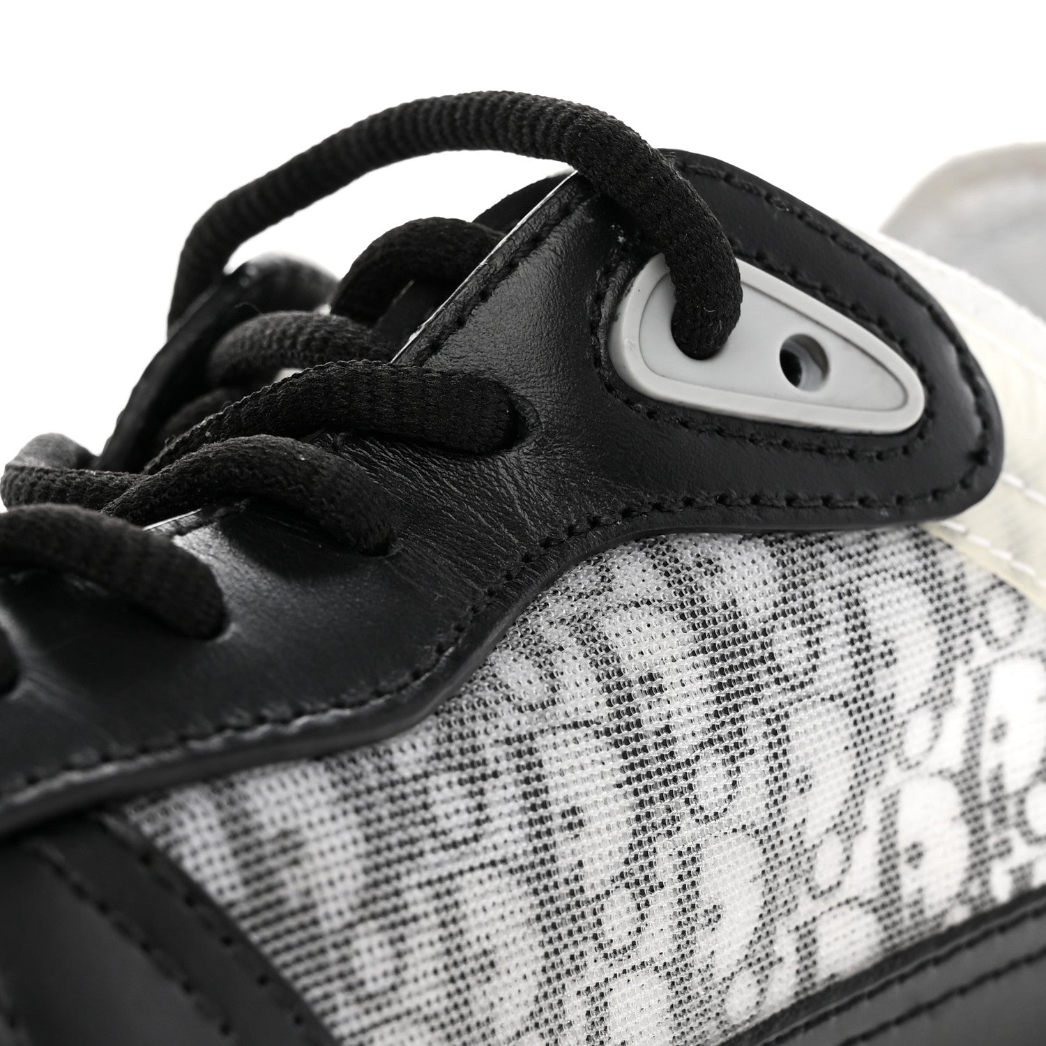 Christian Dior Smooth Calfskin Technical Mesh Oblique Womens B25 Runner Sneakers 39 Black Grey 16 of 17