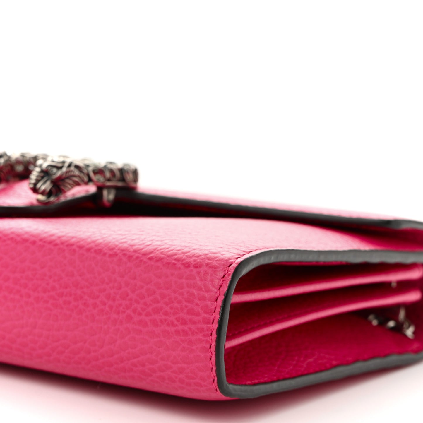Dollar Calfskin Crystal Mini Dionysus Chain Wallet Box Pink