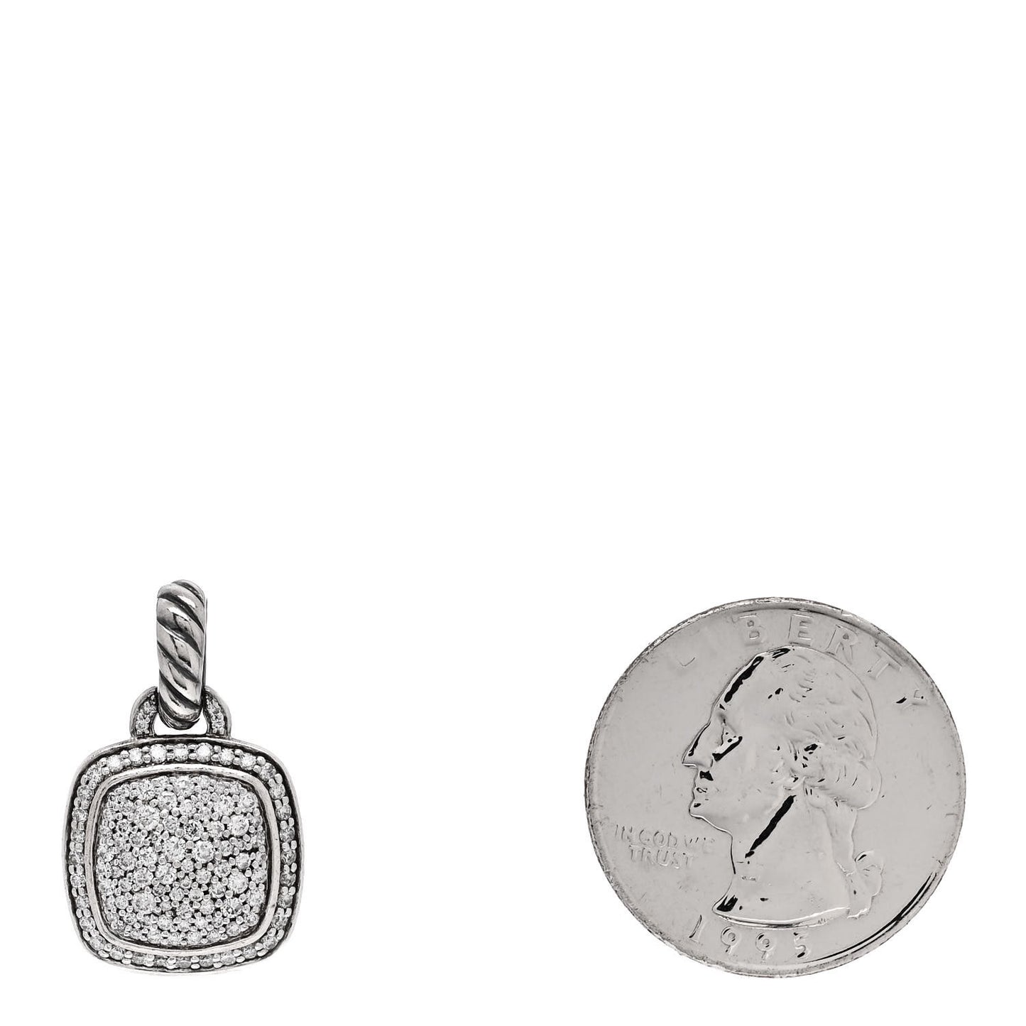 Sterling Silver Diamond 11mm Albion Enhancer Pendant