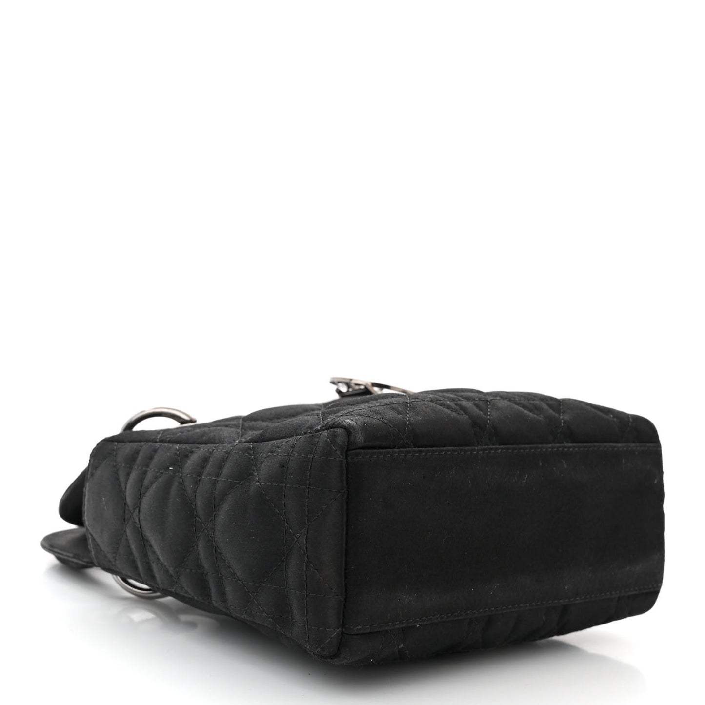 Satin Cannage Mini Lady Dior Black