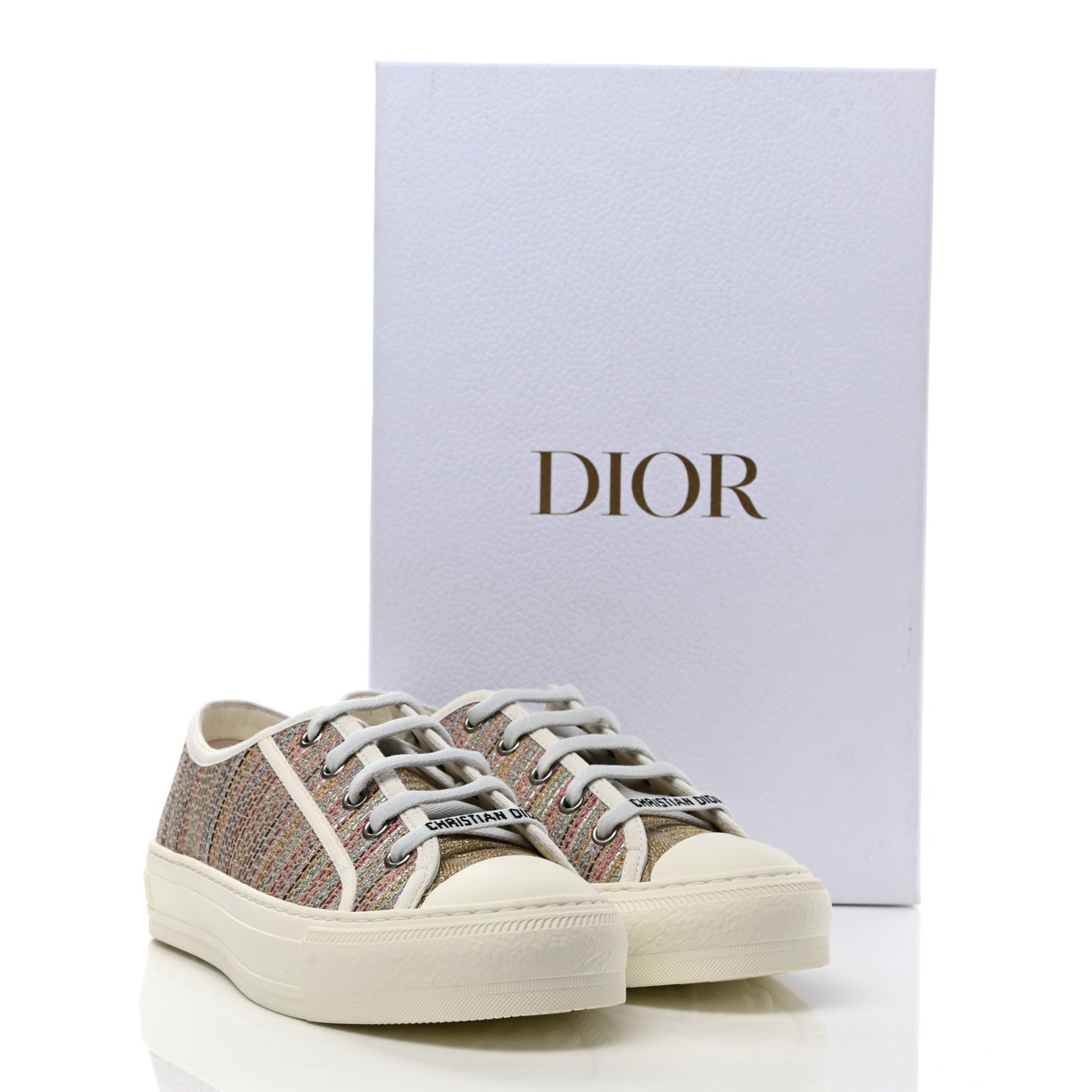 Romance Lurex Walk'N'Dior Low Top Sneakers 37.5 Multicolor