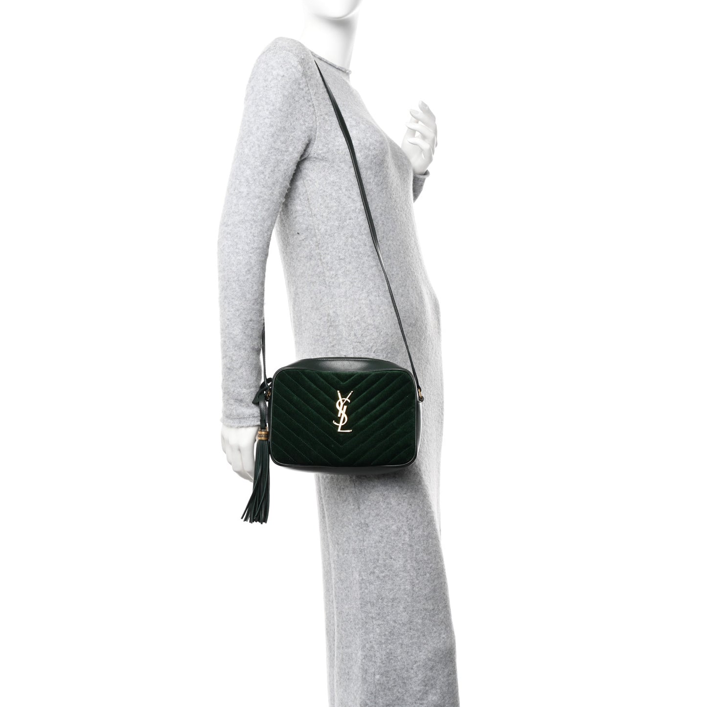 Suede Calfskin Monogram Lou Camera Bag Vert Fonce