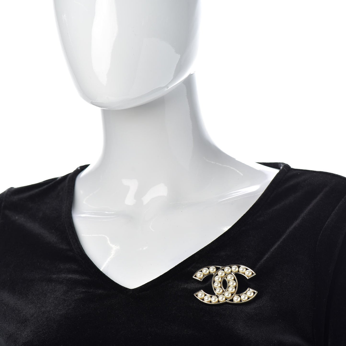Pearl CC Brooch Light Gold