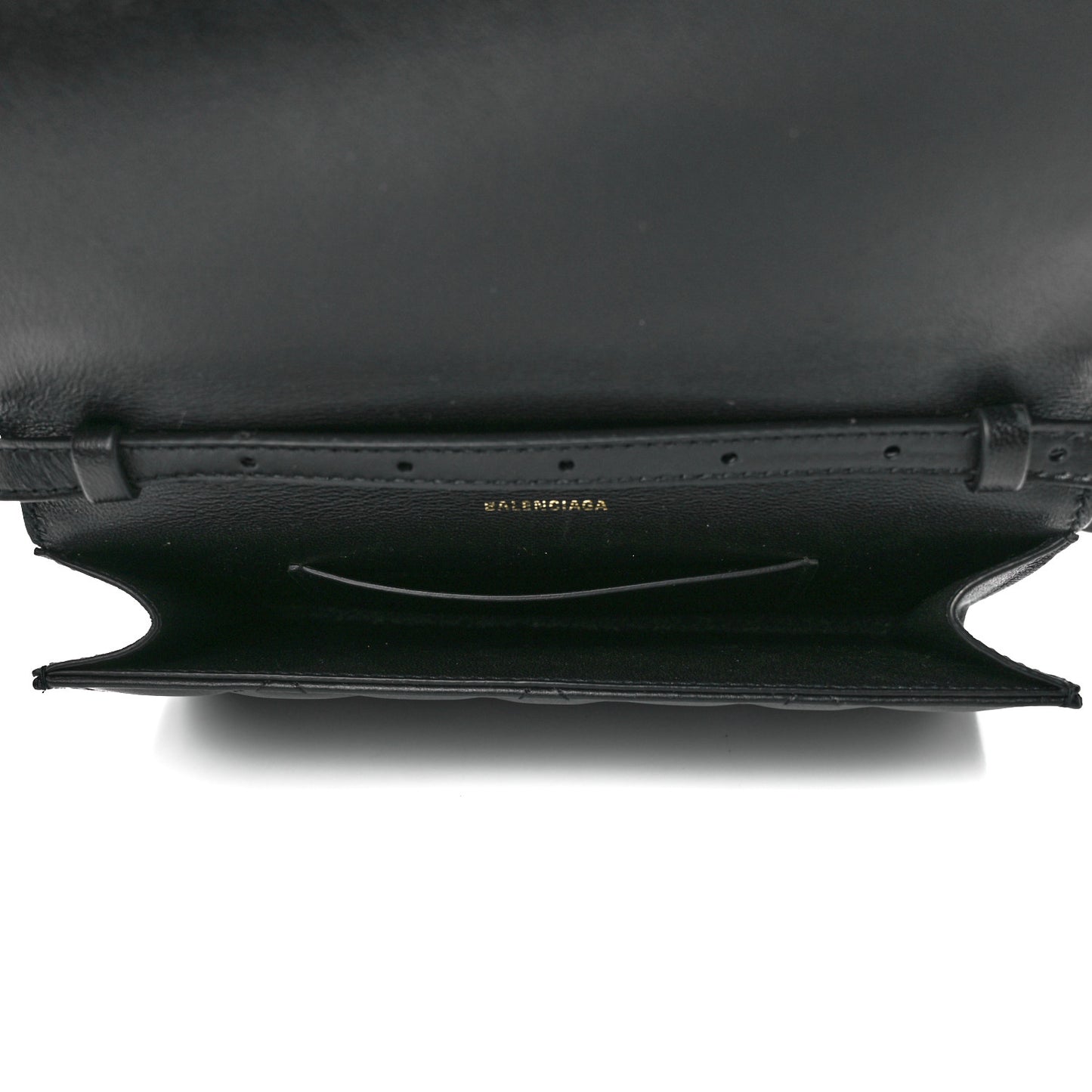 Nappa Calfskin Quilted Touch B Phone Holder With Strap Black