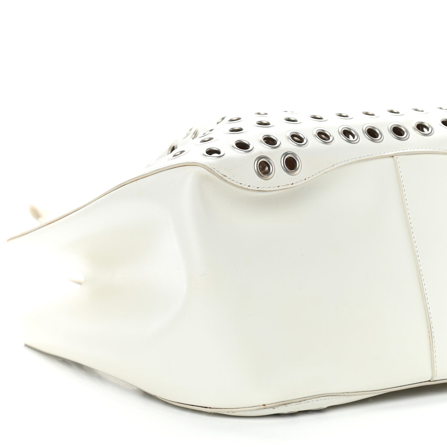 Calfskin Grommet Rose-Marie 28 Bag White