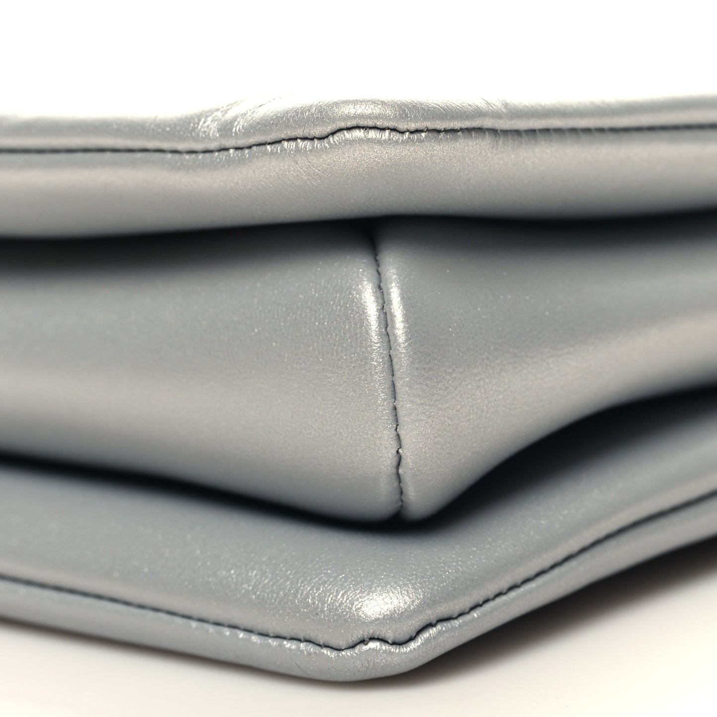 Metallic Lambskin Embossed Monogram Coussin PM Silver