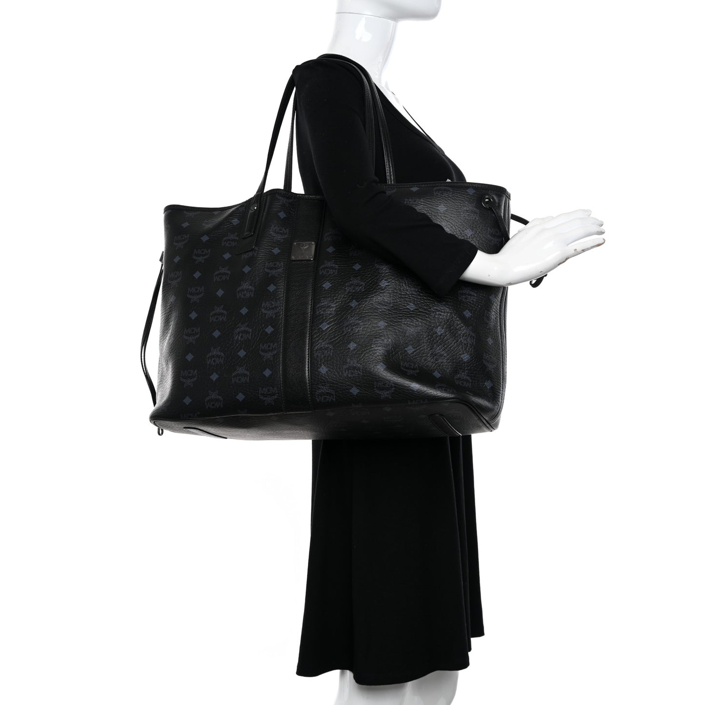Visetos Large Liz Reversible Shopper Tote Black