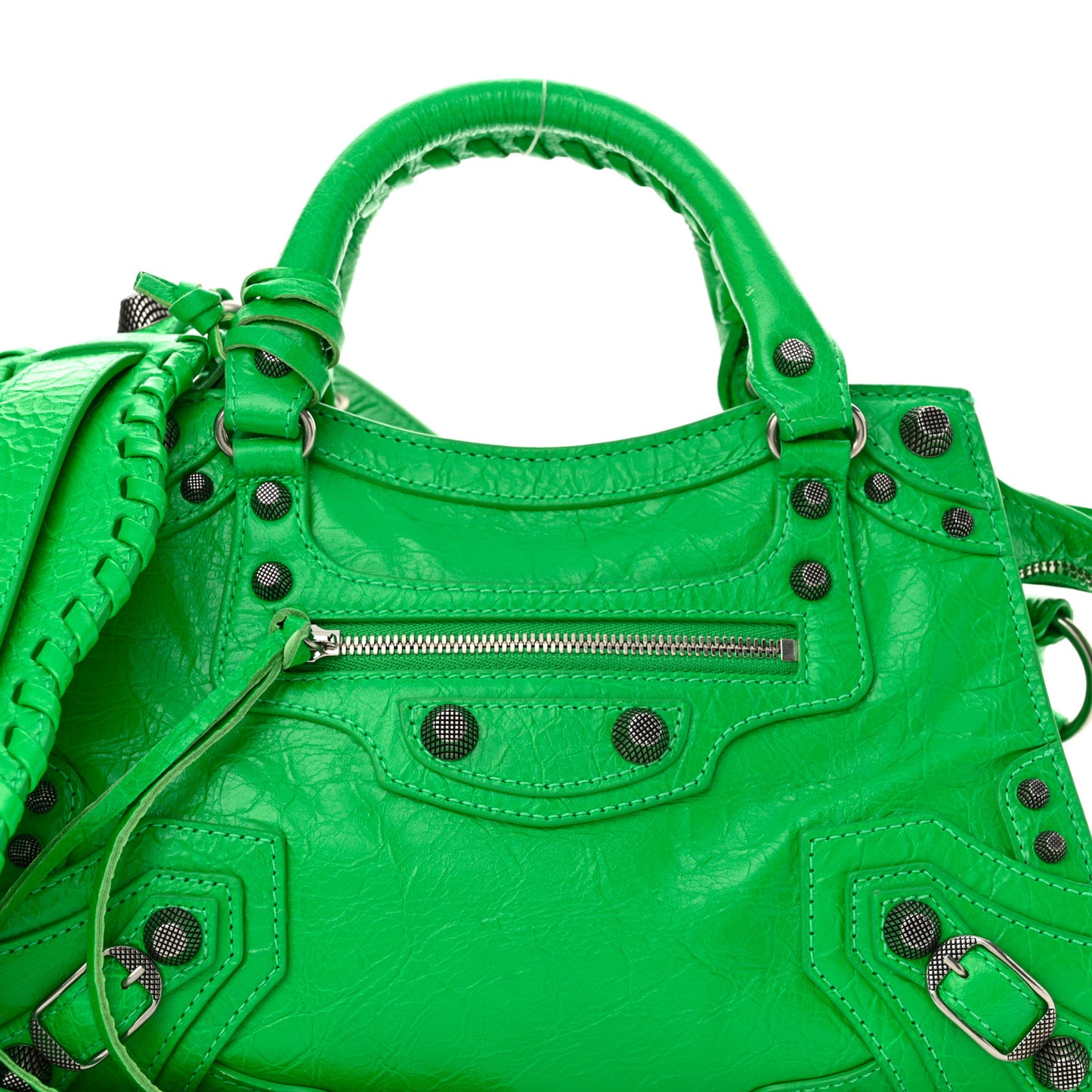 Agneau Arena Neo Cagole Handbag XS Kelly Green