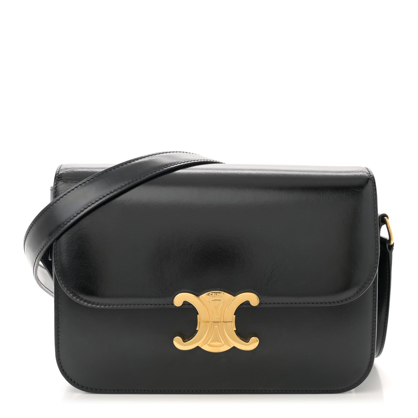 Shiny Calfskin Medium Triomphe Black