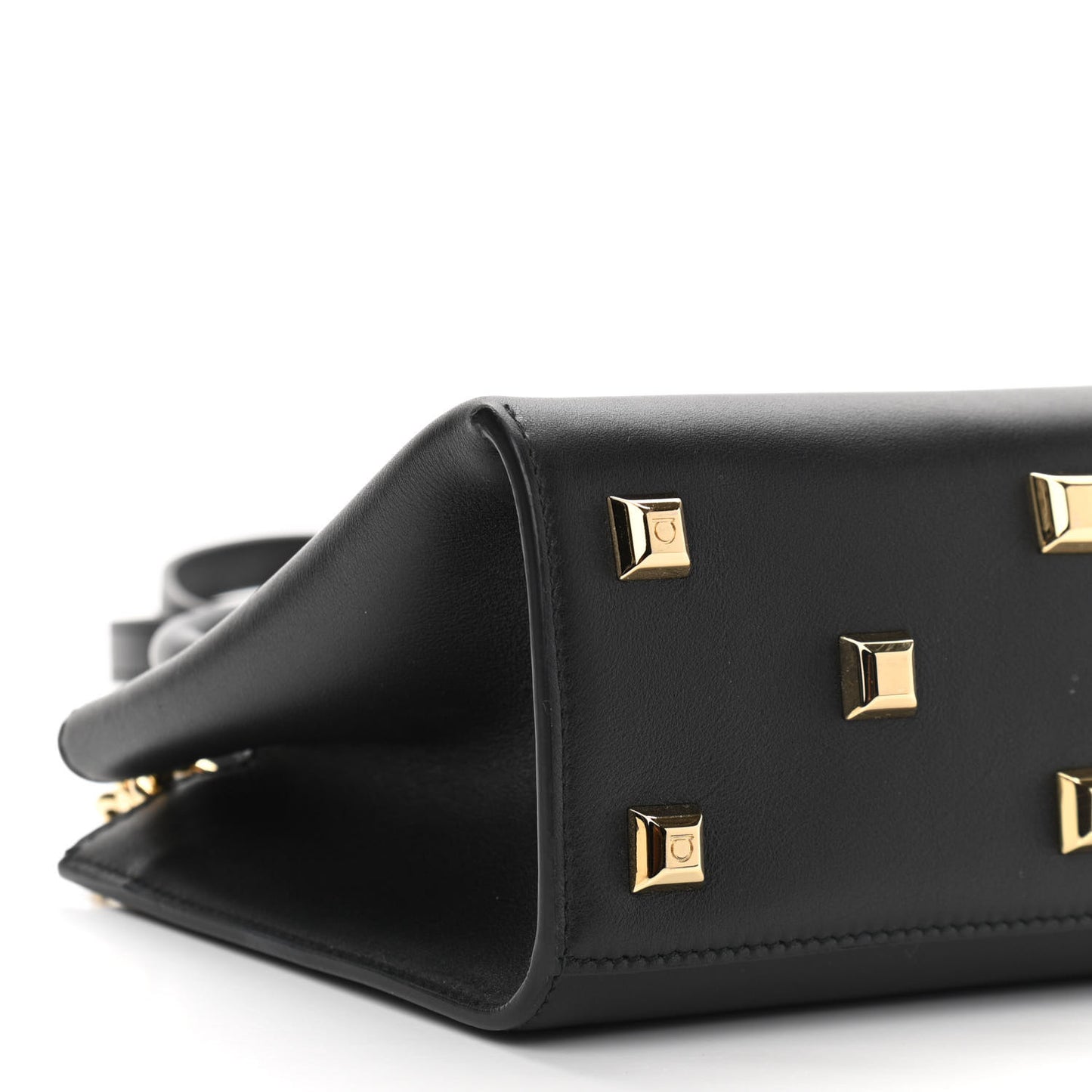 Calfskin Small The Studio Box Bag Black