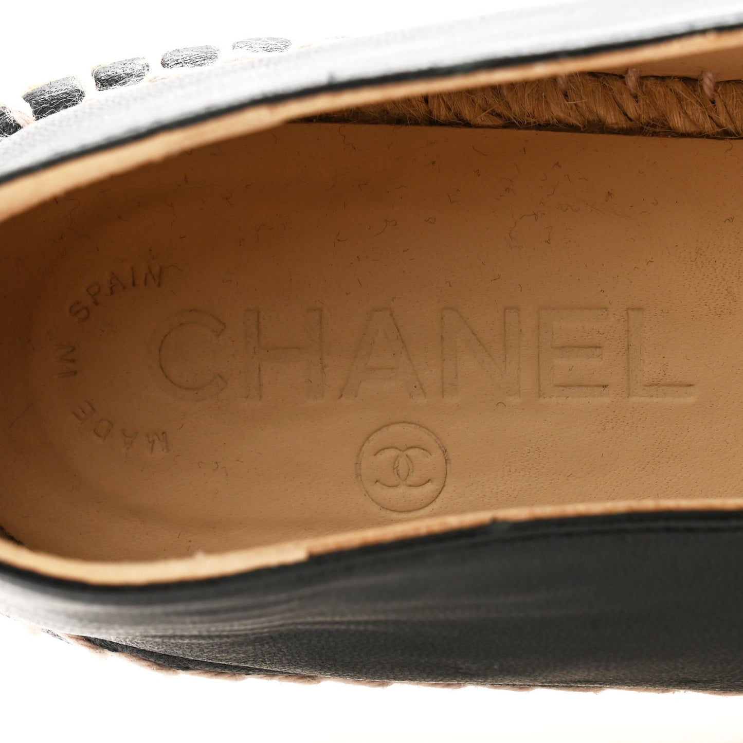 Lambskin Camellia CC Stud Espadrilles 40 40 Black