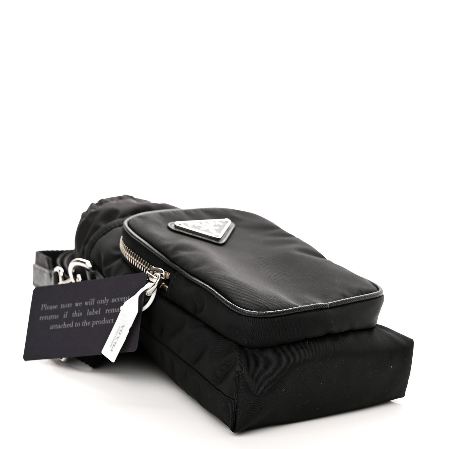 Tessuto Nylon Saffiano Phone Case Crossbody Black