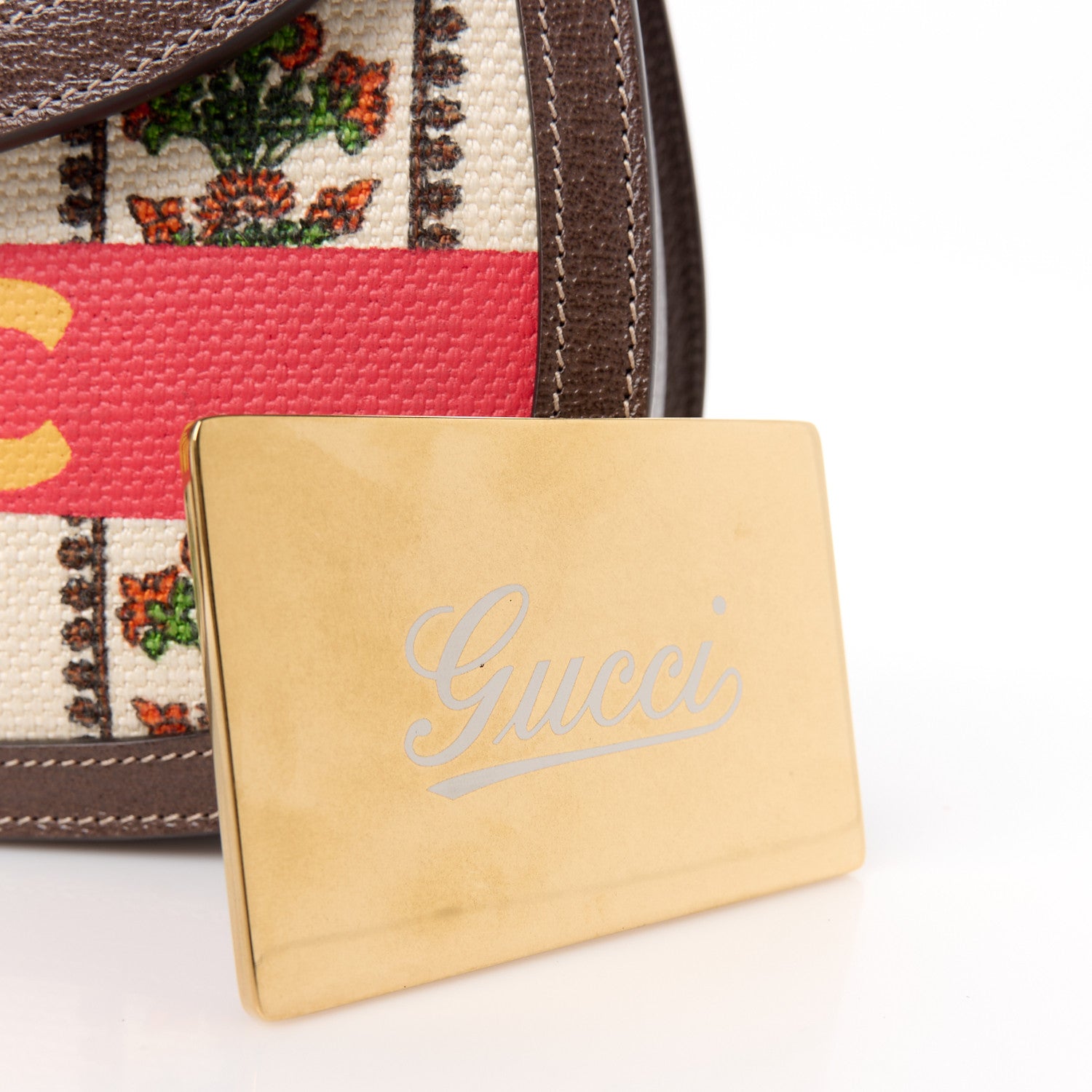 Gucci Canvas Calfskin 100 Centennial Music Medium Bamboo 1947 Top Handle Bag Multicolor 9 of 12