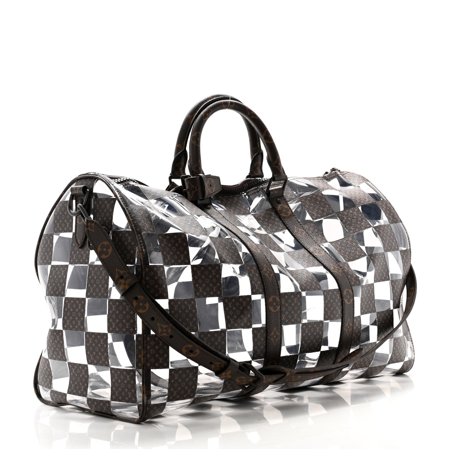 PVC Monogram Chess Keepall Bandouliere 50