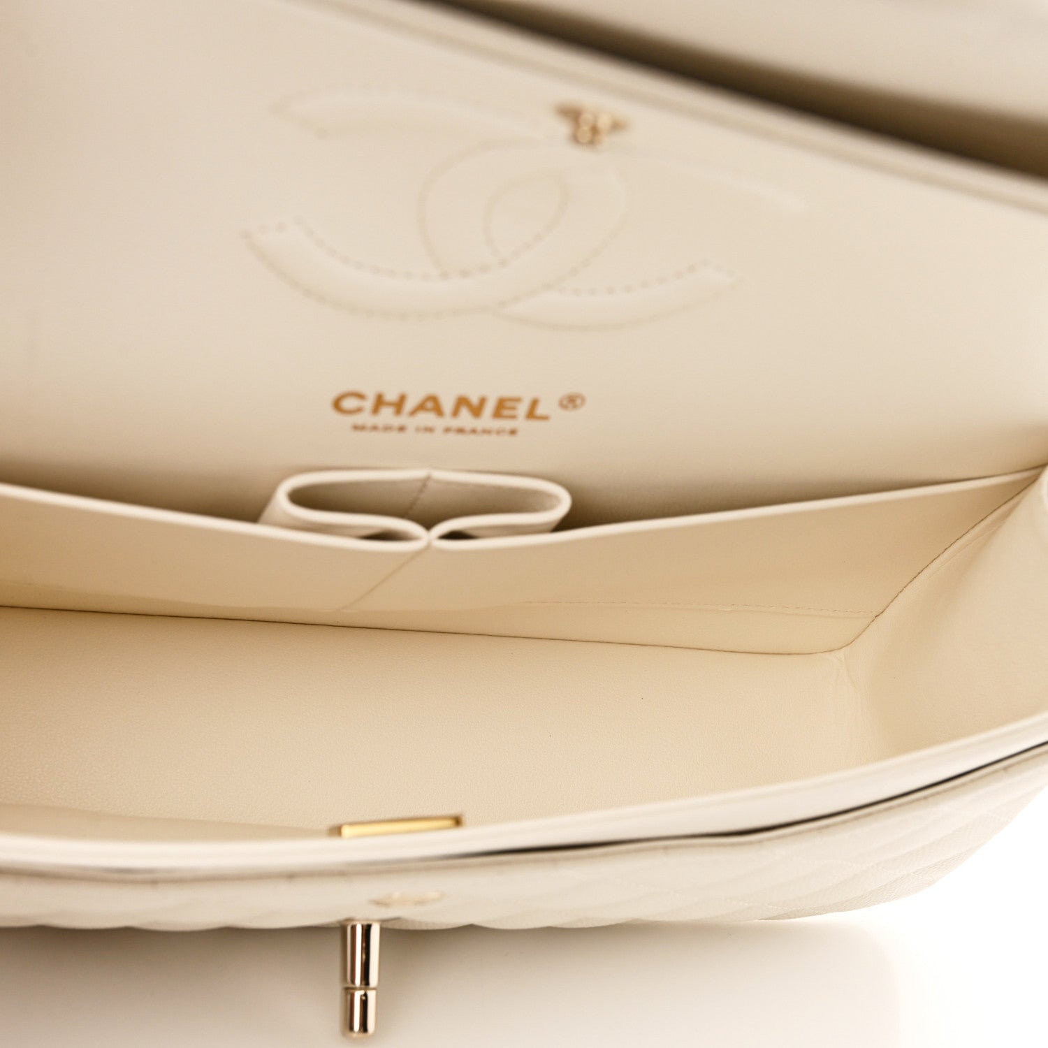 Chanel Caviar Quilted Medium Double Flap White 5 of 11