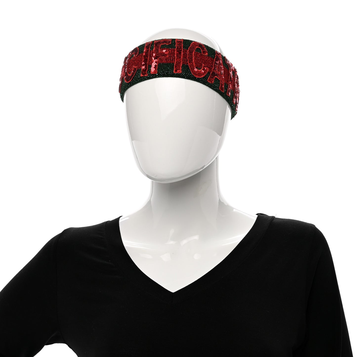 Sequin Guccification Headband M 57 Red Green