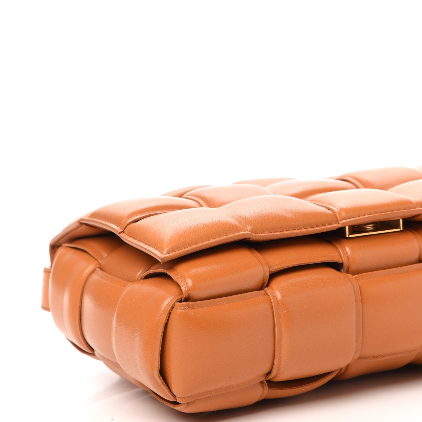 Nappa Maxi Intreccio Padded Cassette Crossbody Bag Clay