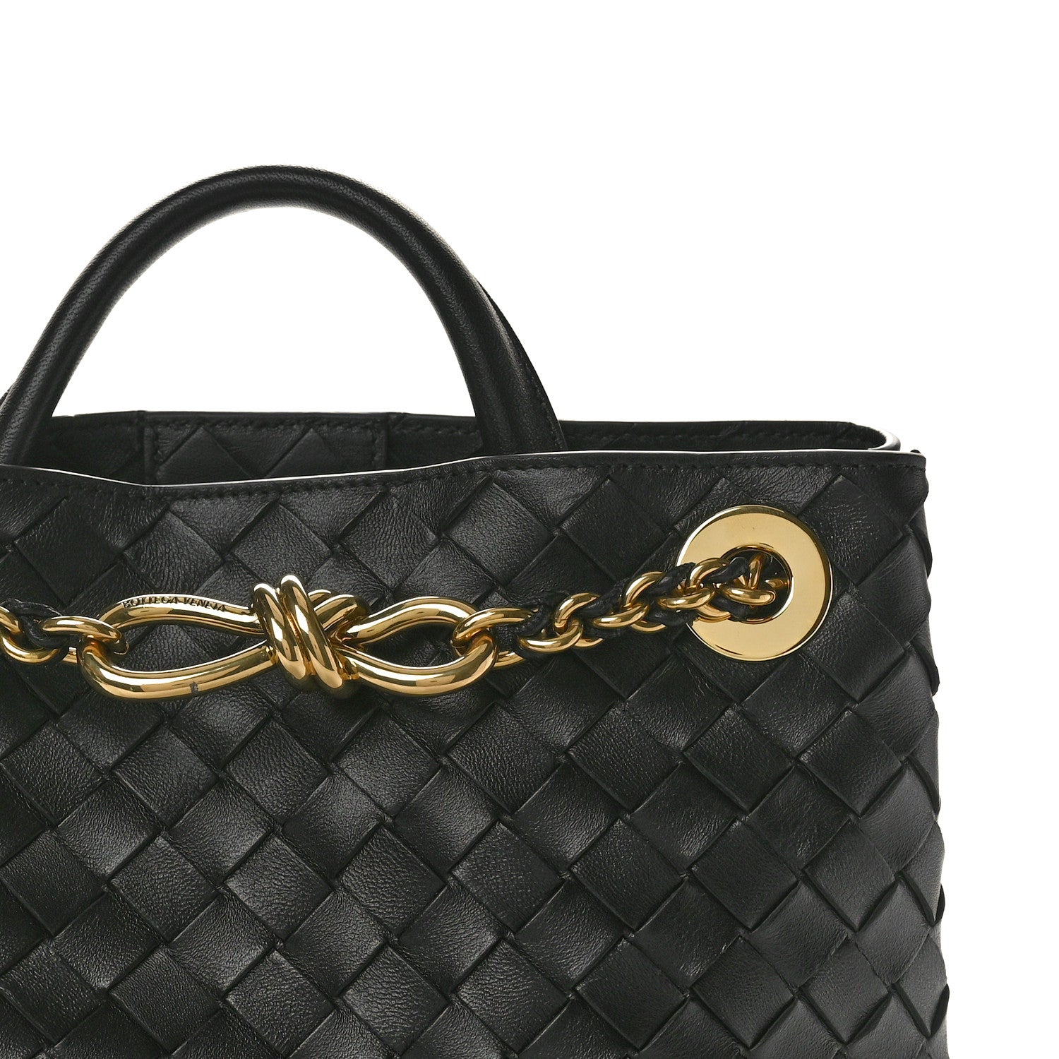 Bottega Veneta Nappa Intrecciato Small Andiamo With Chain Shoulder Bag Black 7 of 8