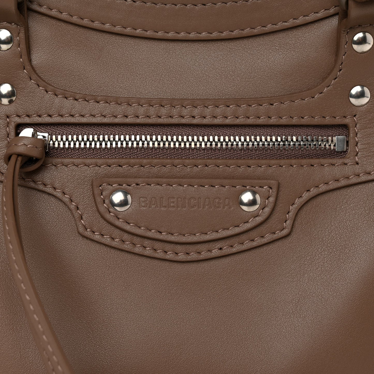 Smooth Calfskin Silver Hardware XS Neo Classic City Dark Mink Grey