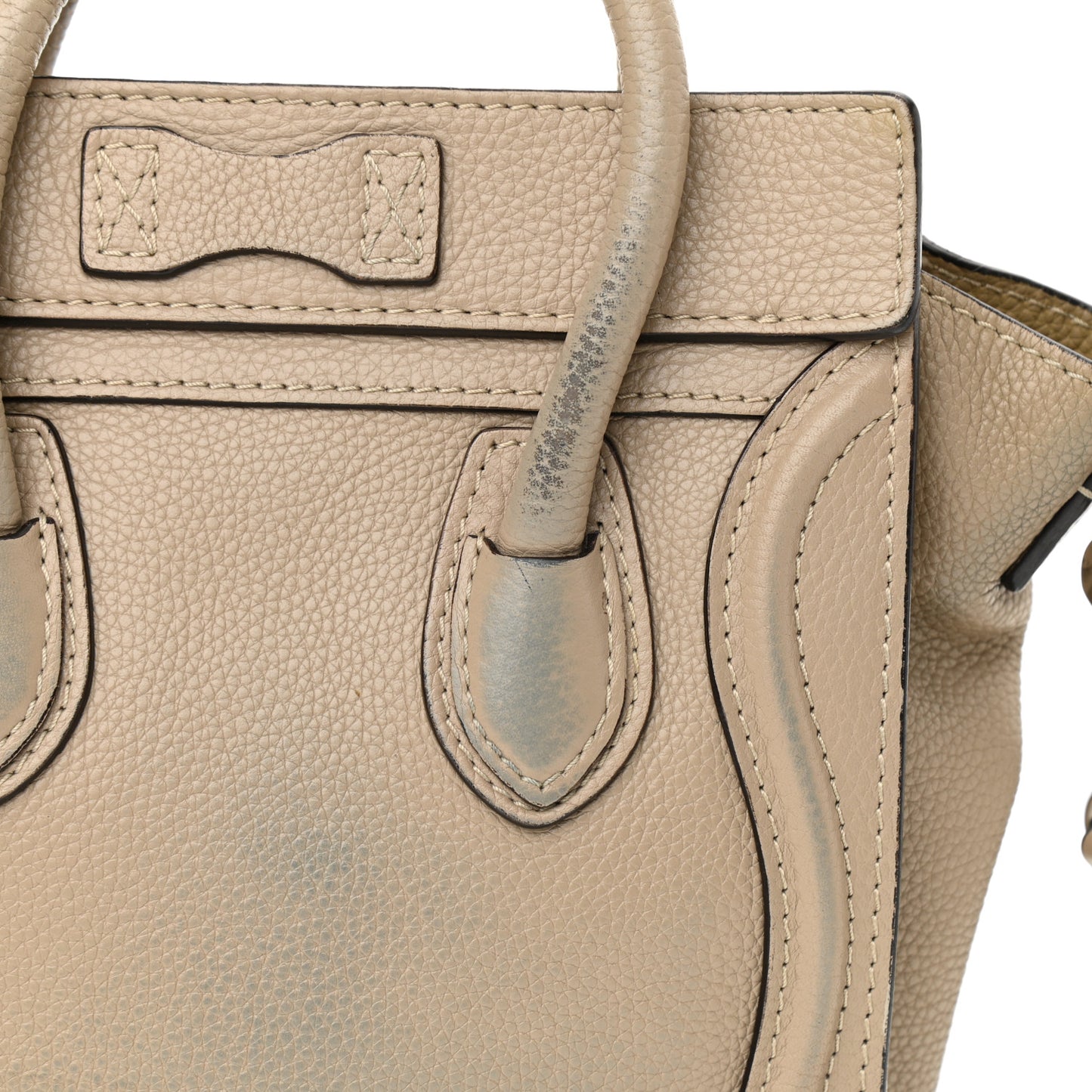 Drummed Calfskin Nano Luggage Dune