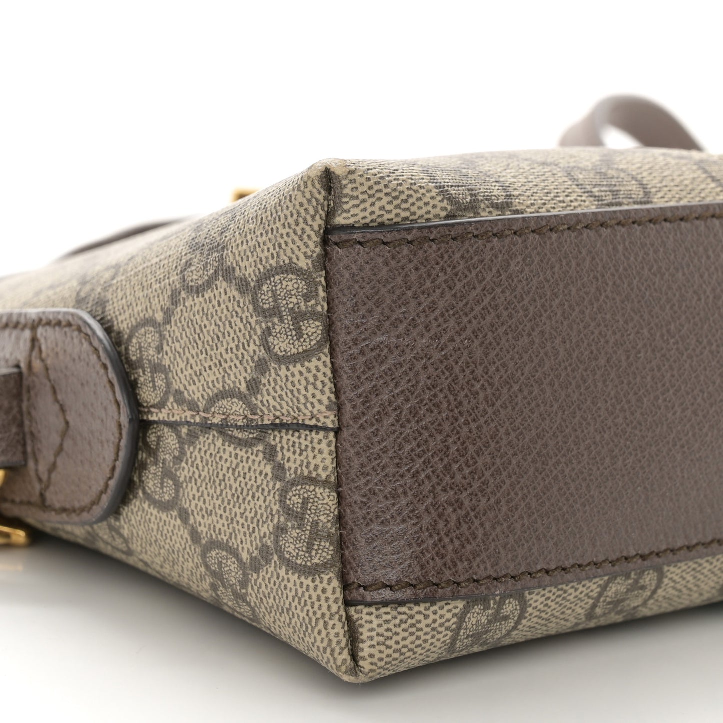 GG Supreme Monogram Textured Dollar Calfskin Web Small Ophidia Dome Shoulder Bag Beige Ebony New Acero