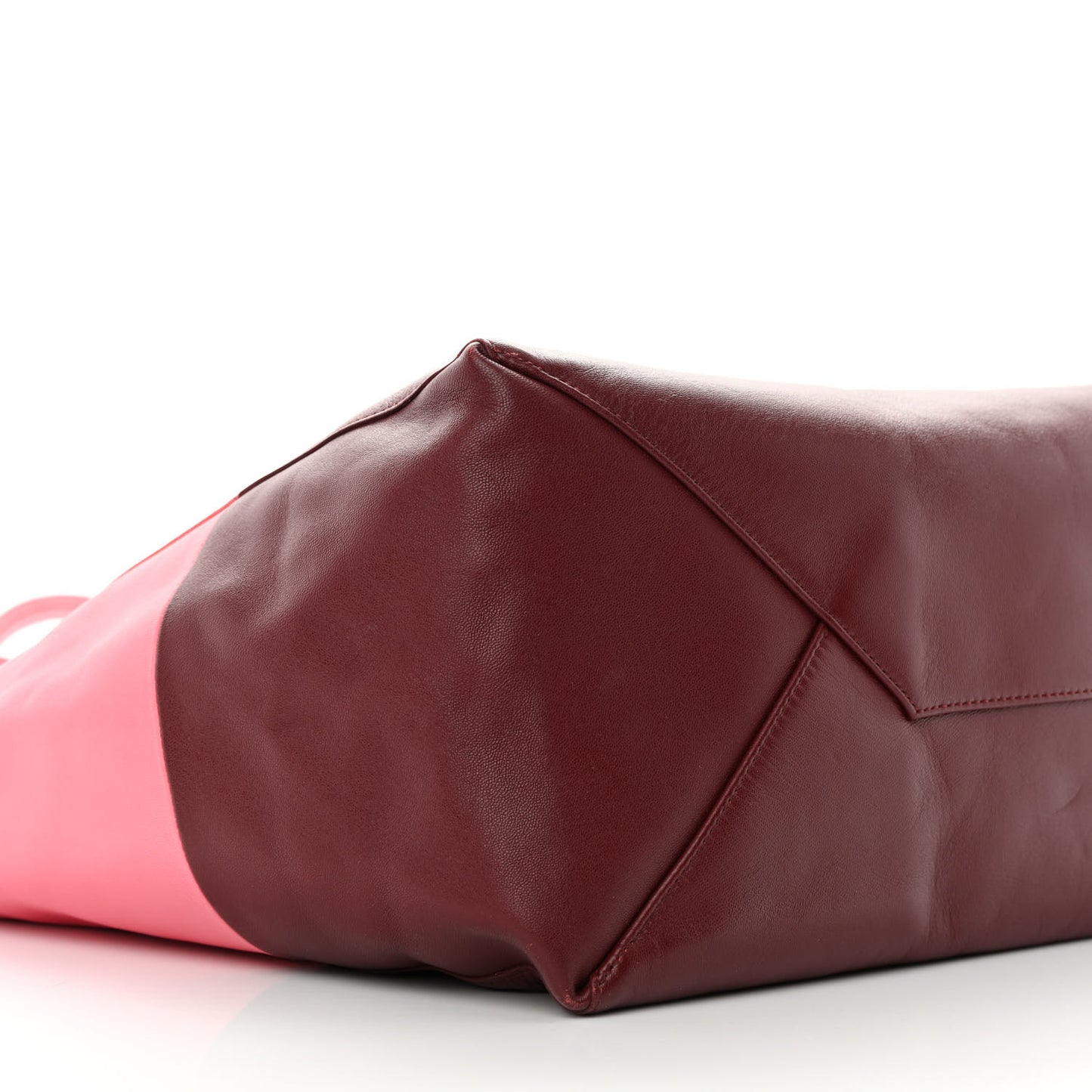 Lambskin Horizontal Bi-Color Cabas Pink Rust