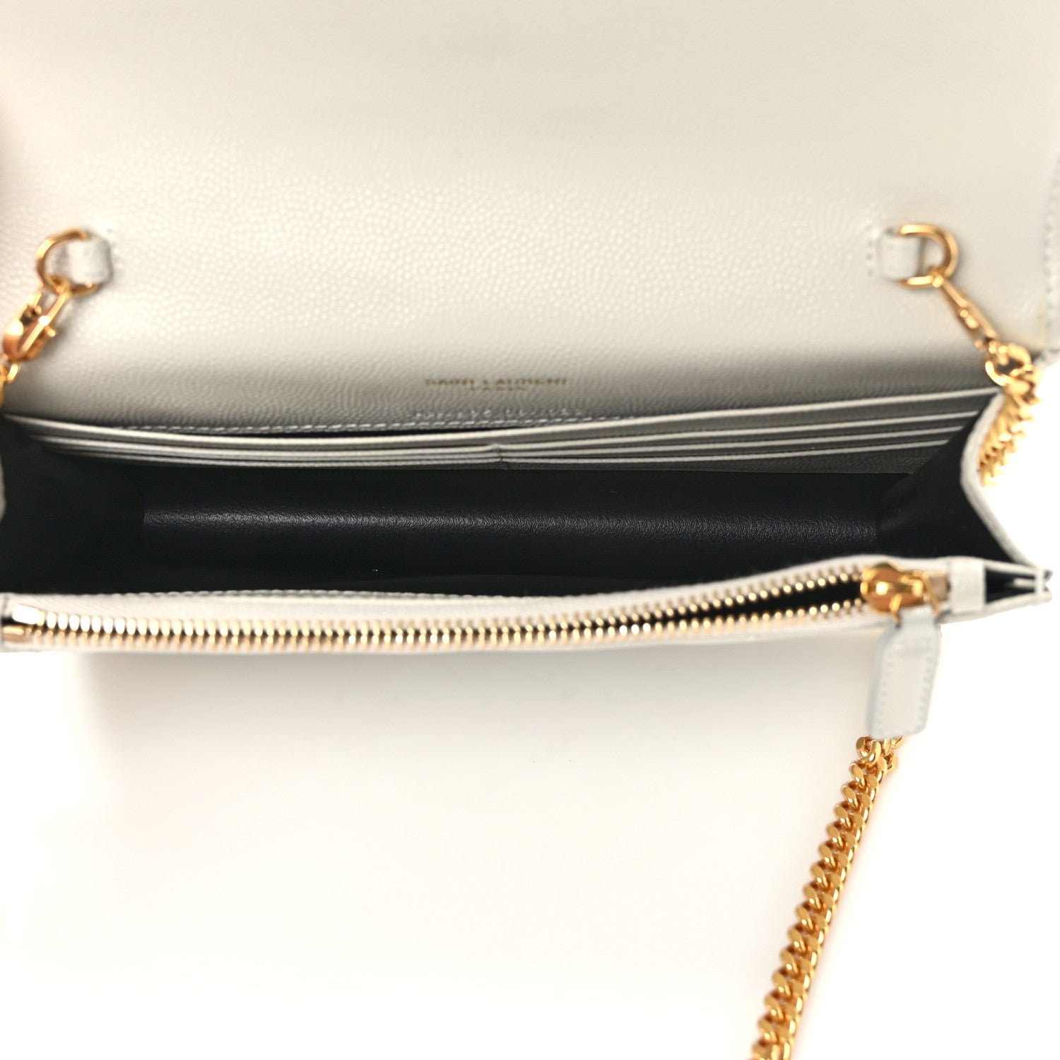 Saint Laurent Grain De Poudre Matelasse Chevron Monogram Envelope Chain Crema Soft 5 of 10